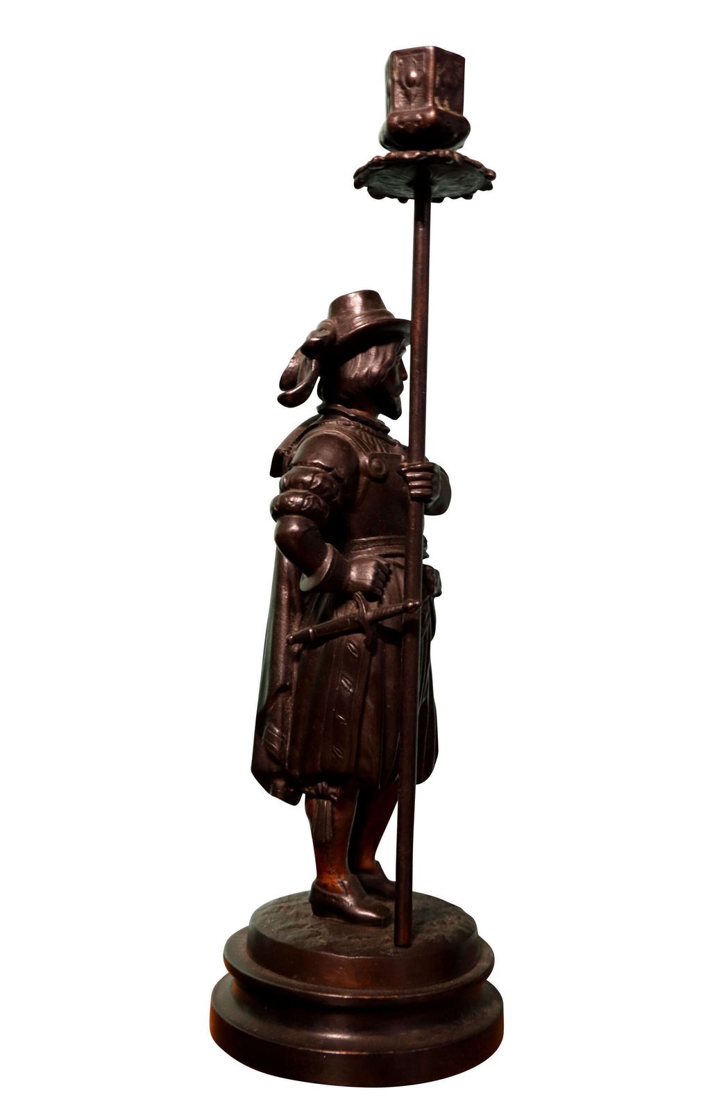 Pair Of Victorian Bronze Candlesticks Modelled As Carolean Cavalier Figures, C.1850–1870 photo Home Decor