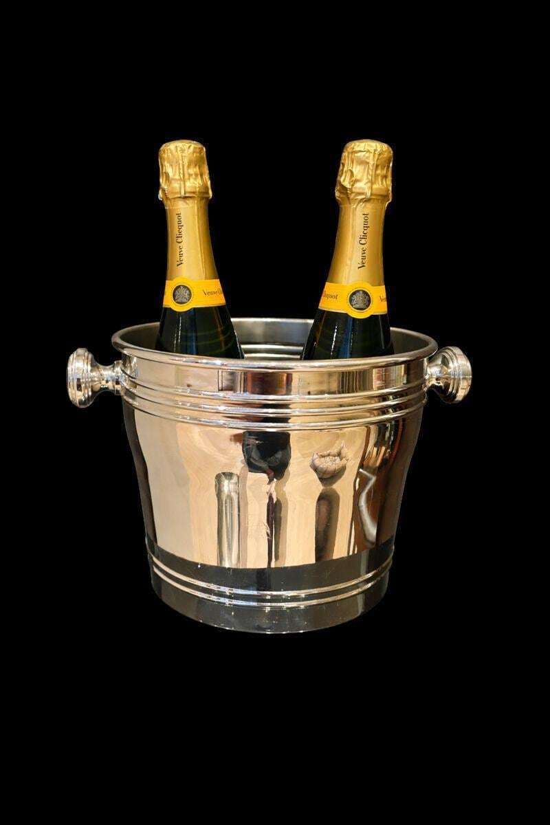 Vintage Champagne Bucket: Stainless Steel 2 Bottle Wine Chiller