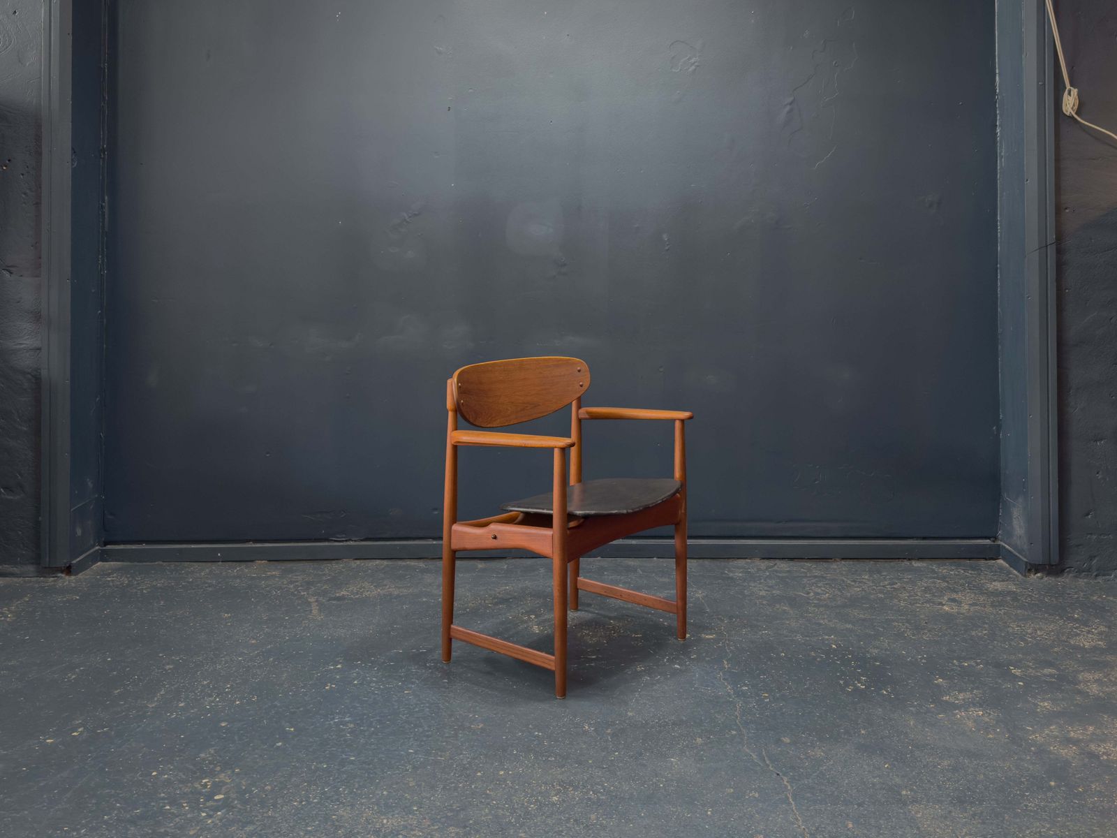 Teak And Leather Chair By Arne Hovmand Olsen