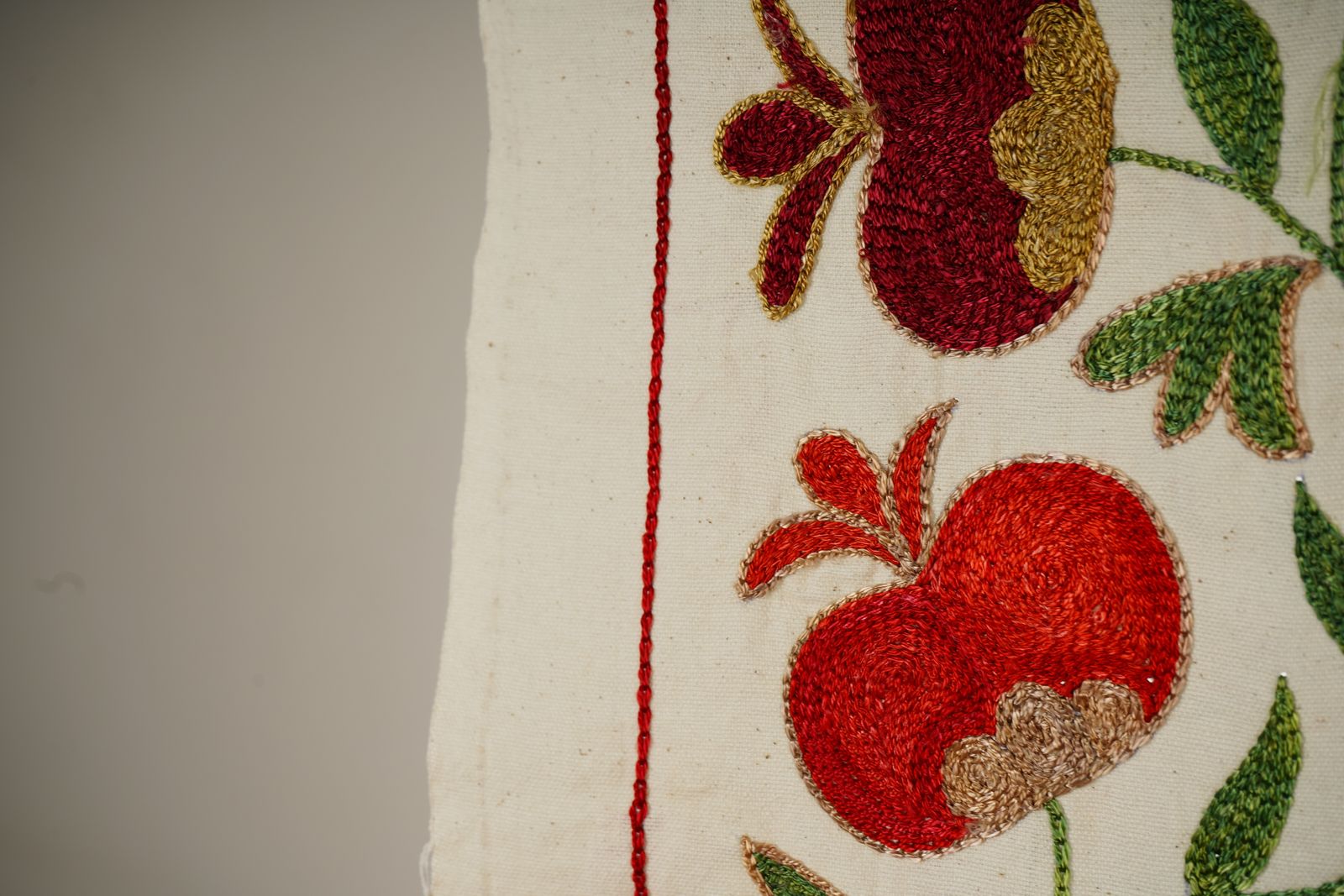 photo furniture 19th Century Suzani Tablecloth   Uzbek Cotton Wall Hanging   Duck Swan Embroidery Runner 1'6'' X 3'1''