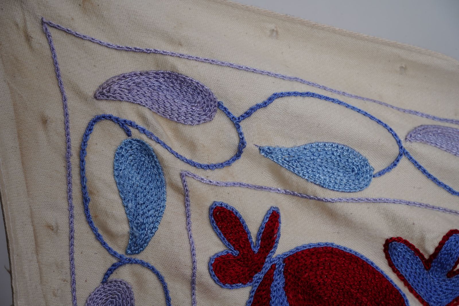 Uzbek Suzani Embroidered Wall Hanging – Tree Of Life Floral Boho Textile Art 3'5'' X 6' photo furniture