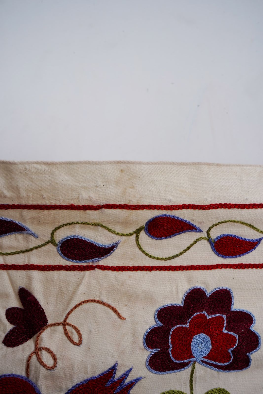 photo furniture Uzbek Suzani Embroidered Wall Hanging – Peacock, Horse & Tree Of Life Design 3'6'' X 6'