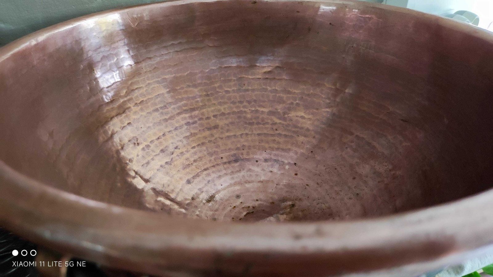 Home Decor Antique Heavy Copper French Egg Omelette Mixing Whisking Bowl, Large Cul De Poule photo