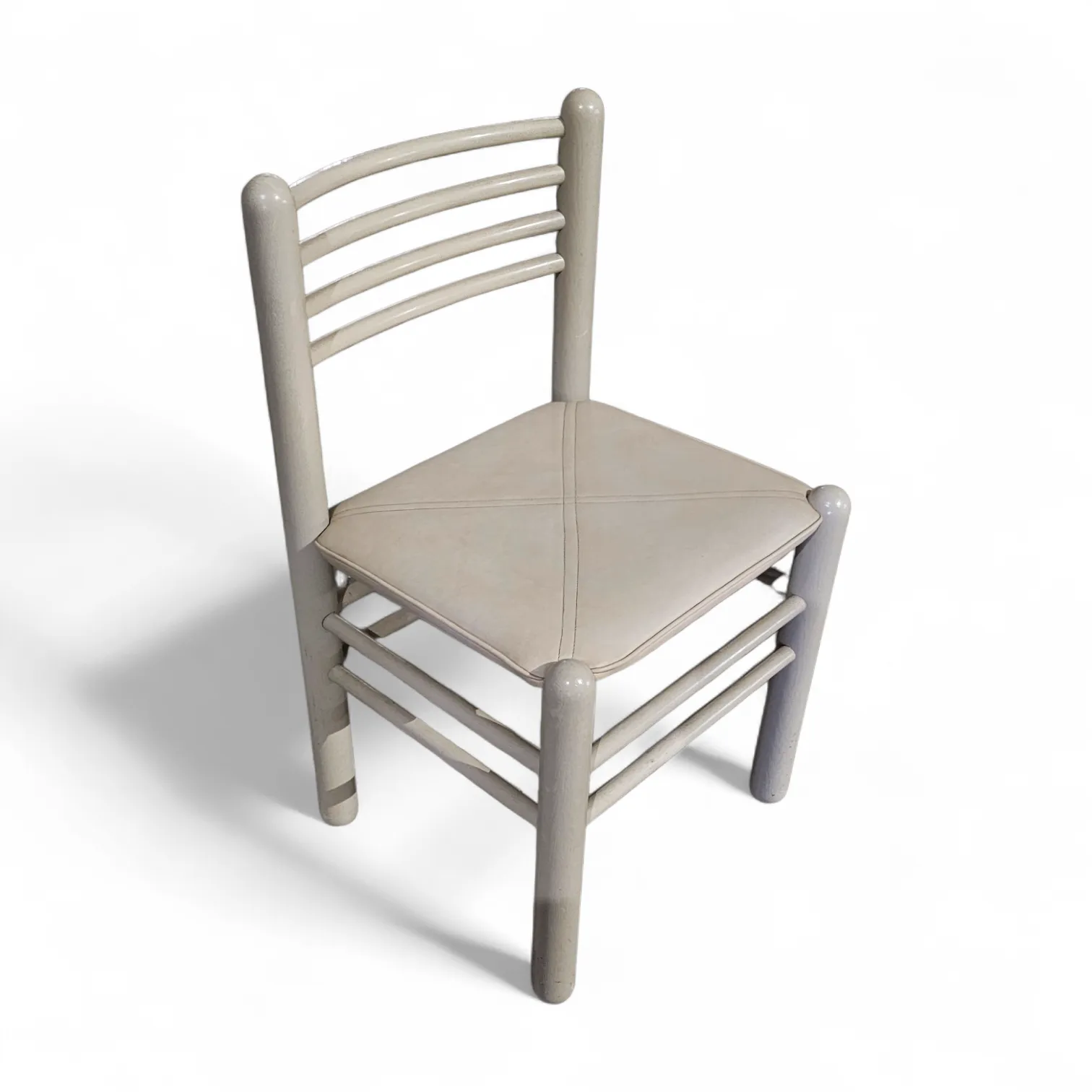 5 X Dining Chair  Light Grey Wooden Frame  Leather Seat  Germany 1970s  Labeled  Ideen Für Kuchen  Innenarchitektur photo 1720.0