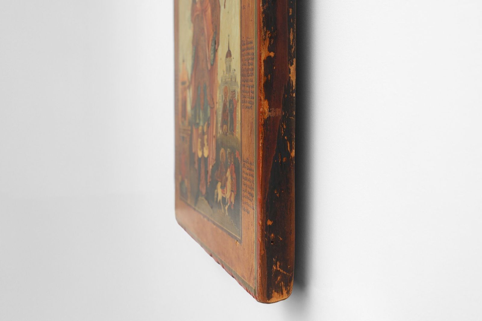 photo furniture Religious Icon Of St. John The Warrior, 19th Century, Painting On Wood