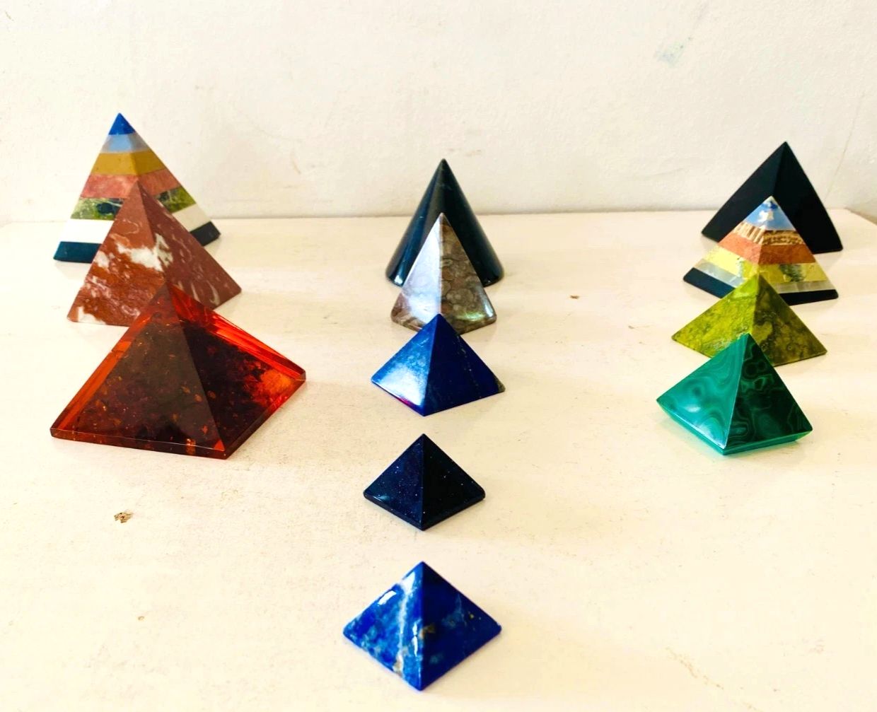 Lot Of Antique Stone Pyramids 20th Century photo buy