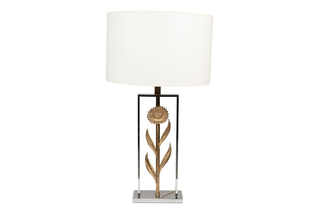 Maison Charles, Attributed To. Pair Of Sunflower Lamps. 1970s photo furniture