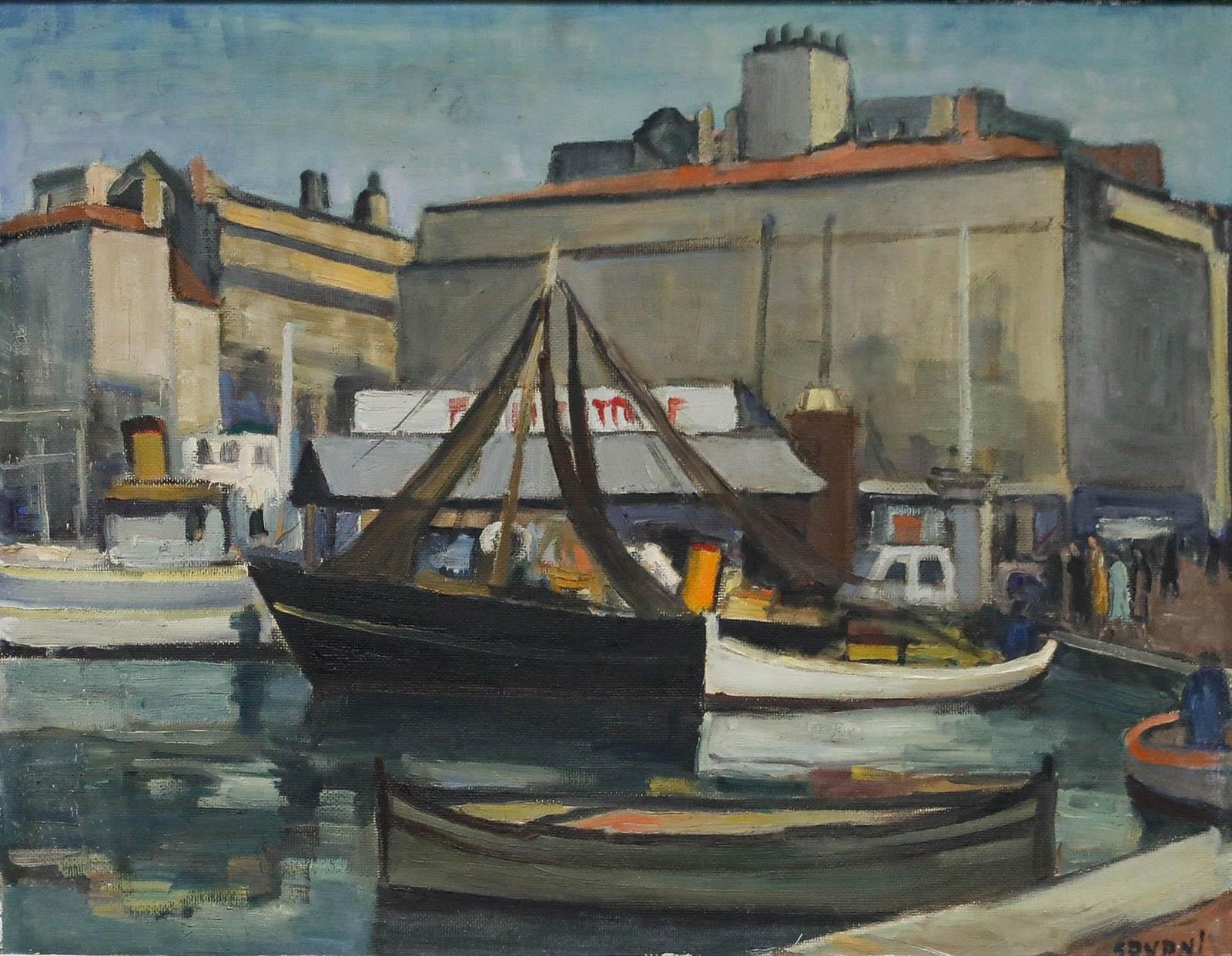 Savani Mid 20th Century Oil, Fishing Boat photo furniture