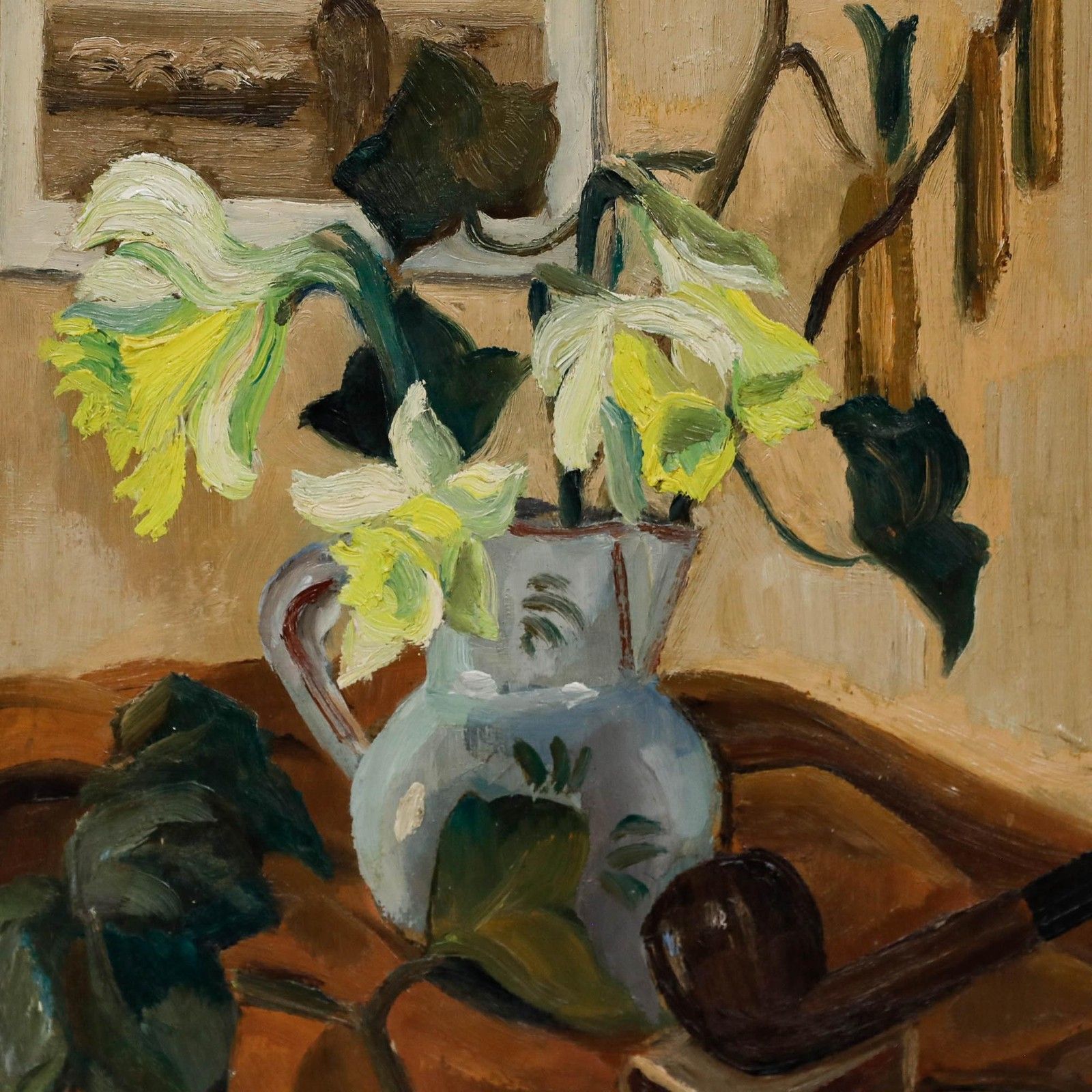 Maurice Mourlot (1906 1983) 20th Century Oil, Daffodils And Pipe photo Art