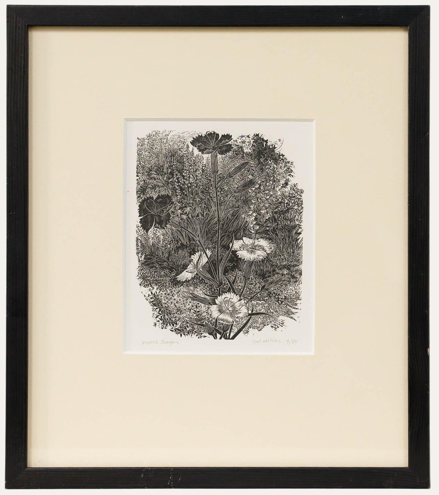 Yvonne Skargon (1931 2010) Contemporary Woodcut, Wild Flowers