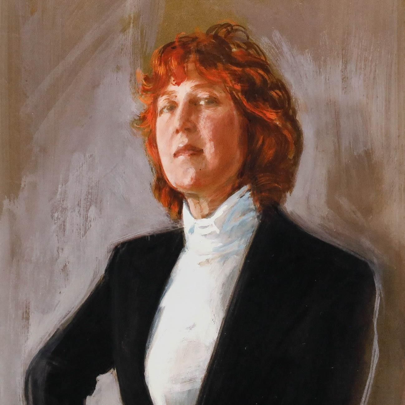Michael Stennet (1946 2020) 1987 Gouache, Portrait Of Anne Gainsford photo Art