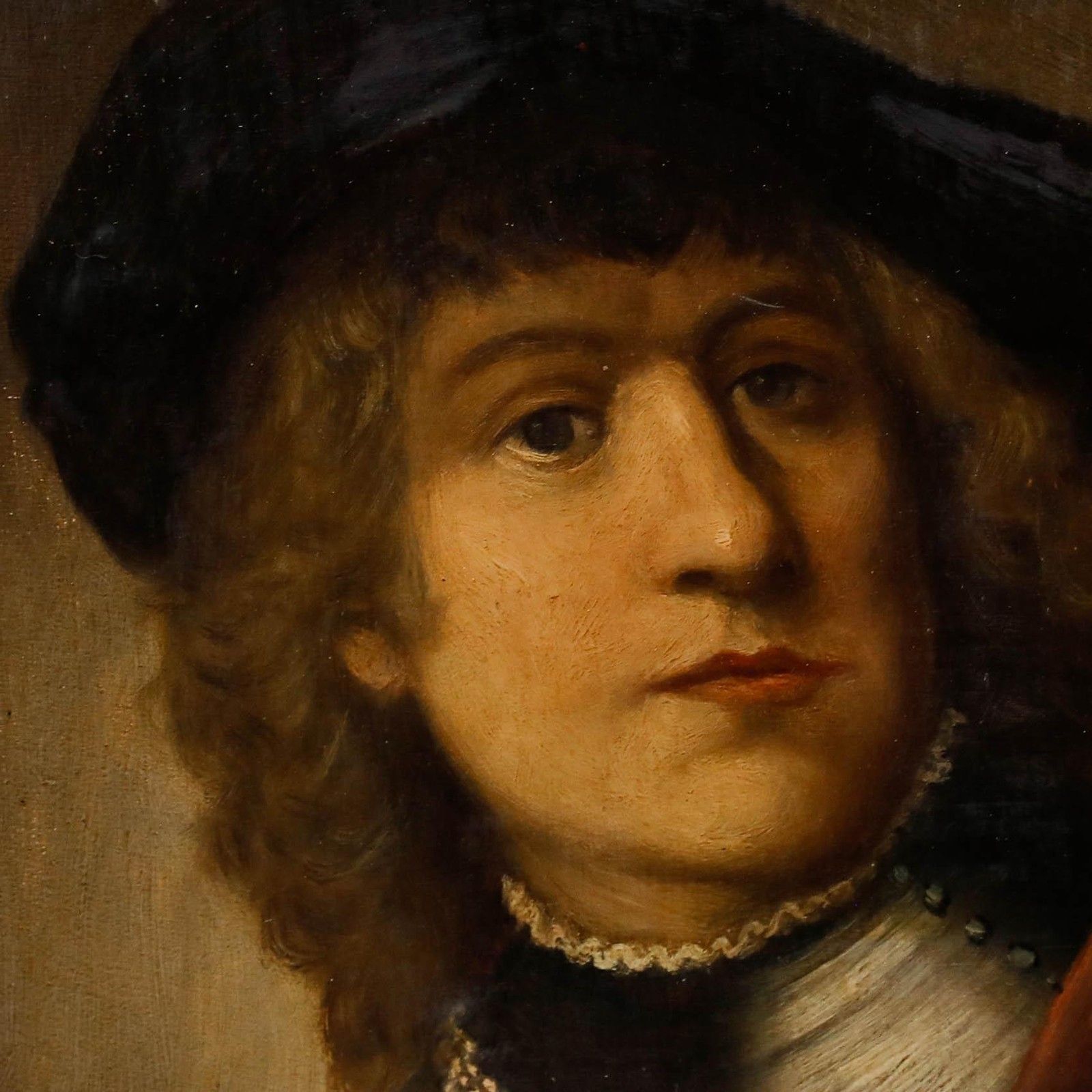 After Rembrandt Late 19th Century Oil, Self Portrait photo 350.0