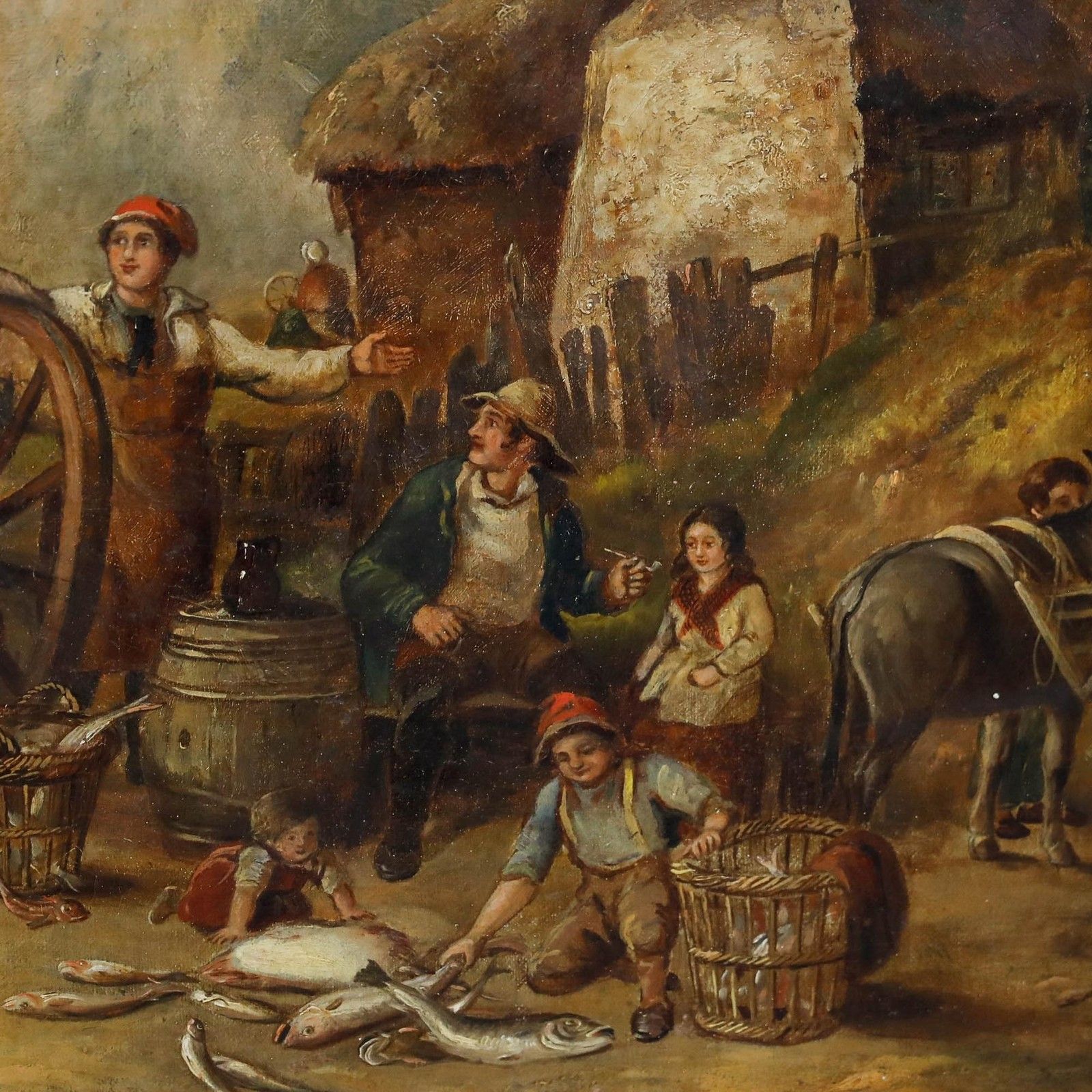 William Shayer II (1811 1892) 1850 Oil, Fisherfolk On The Beach photo 1450.0
