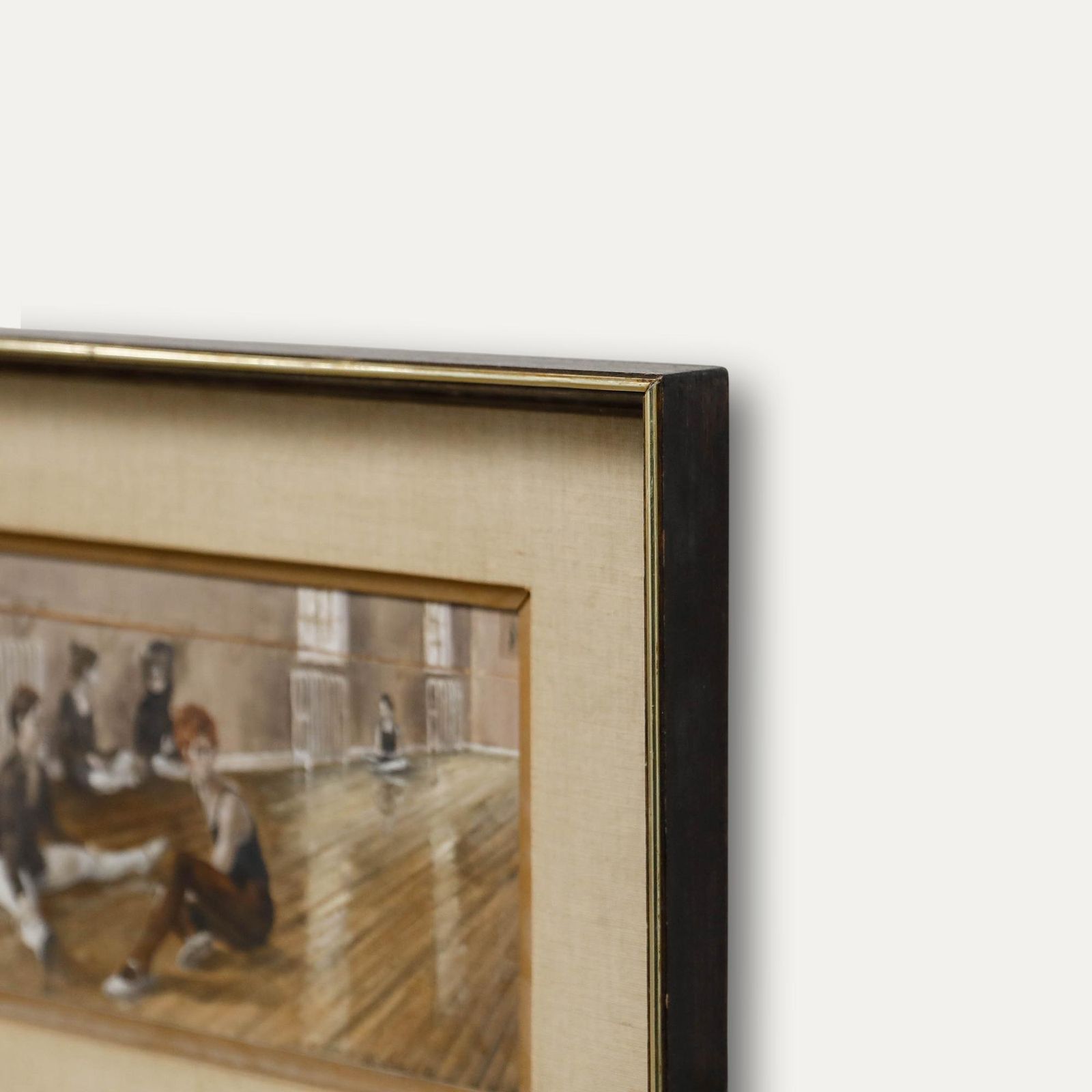 Framed 1971 Oil Ballerinas Before Rehearsal photo Art