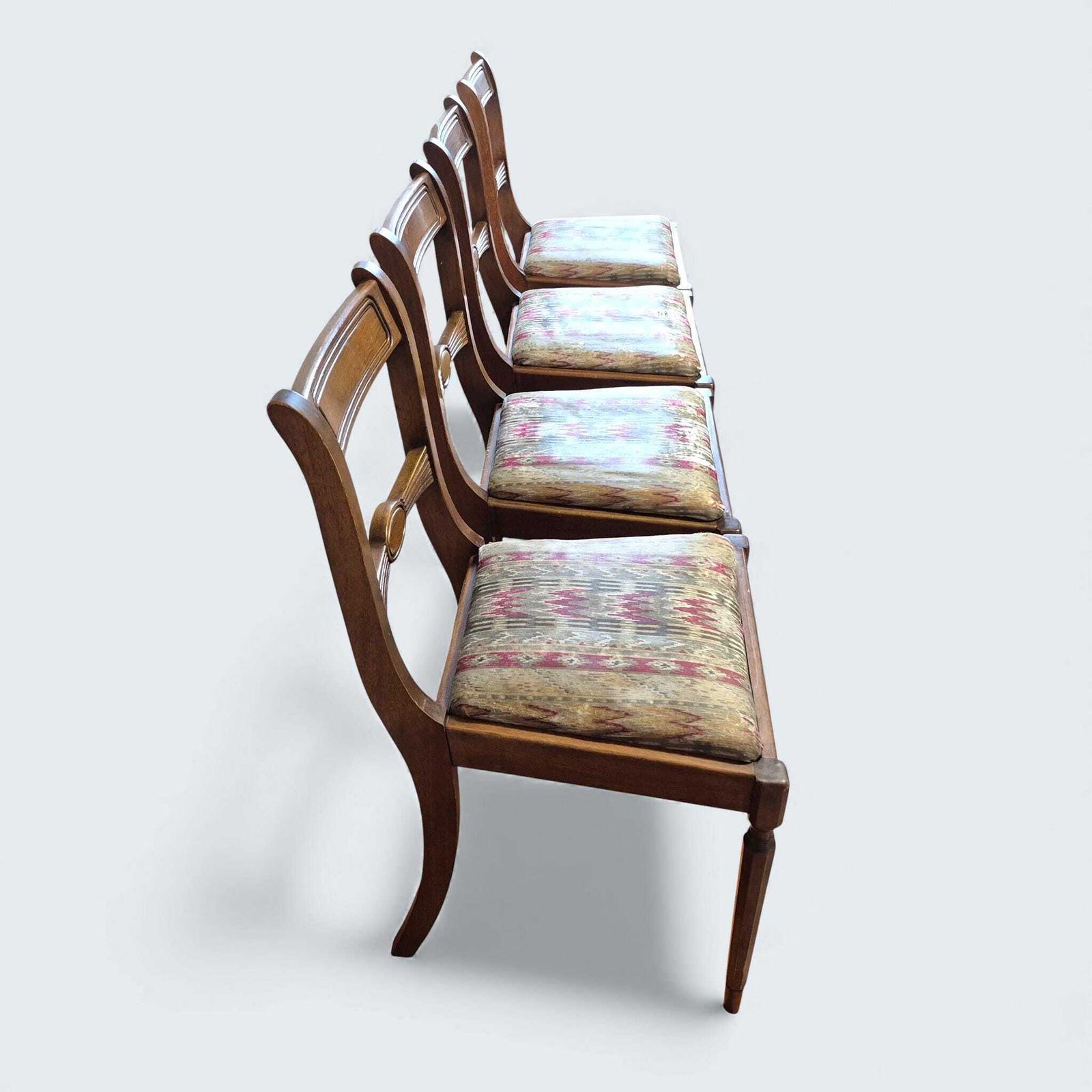 Set Of 4 Regency Style Dining Chairs | Wooden Frames | Upholstery Project Chairs photo 395.0