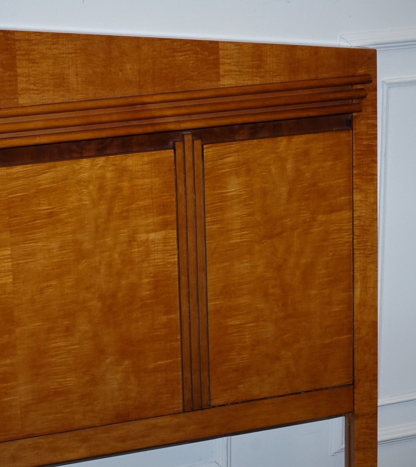 Vintage Queen Size American Hickory White Genesis Biedemeier Headboard photo Furniture