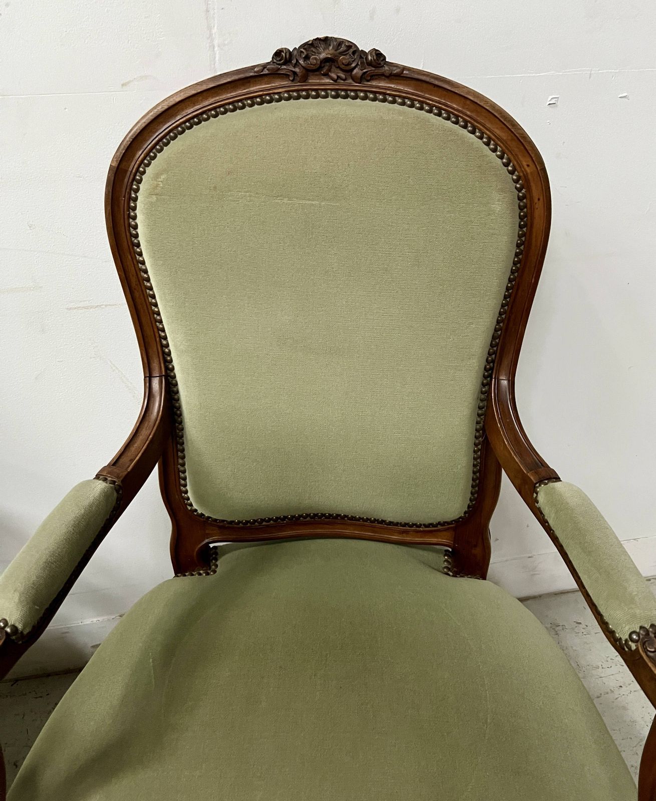 Pair Of Louis XV Style Armchairs In Solid Walnut, 20th Century. photo 772.65