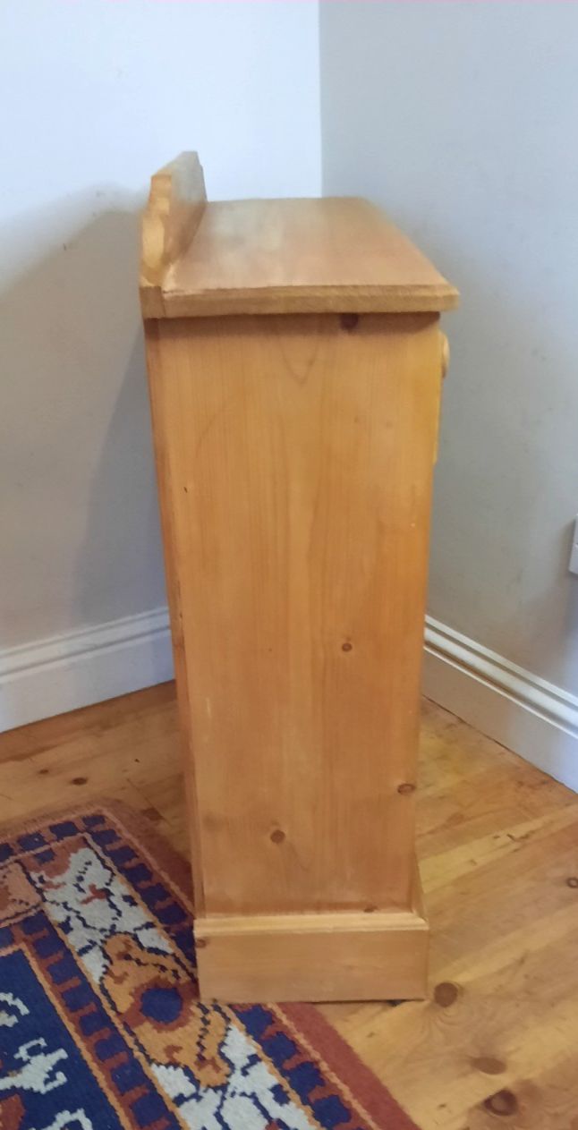Vintage Pine Two Drawer Console Table Kitchen Hall Bookcase Waxed Antique Pine photo vintage