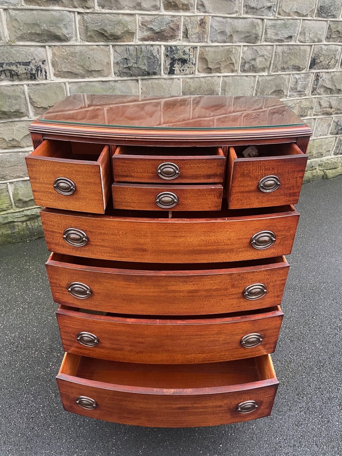Quality Mahogany Bow Front Chest Of Draws photo furniture
