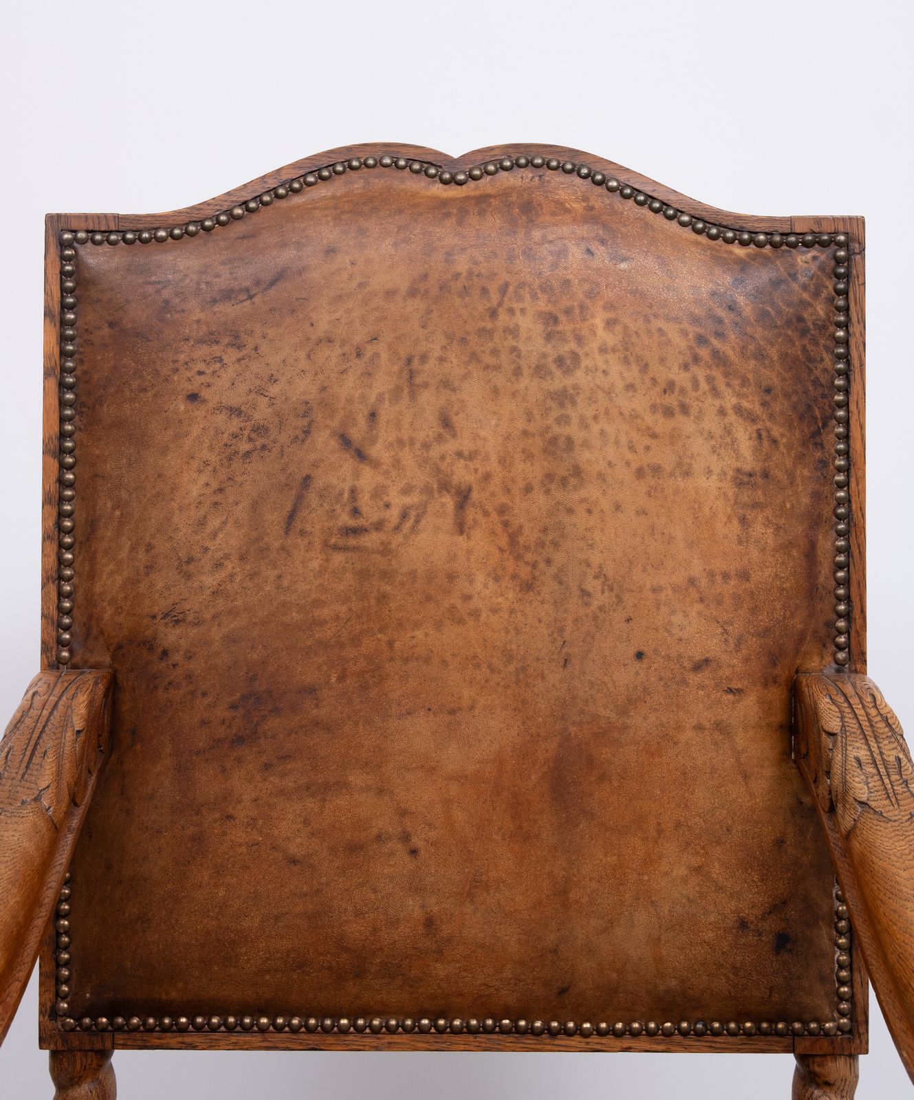 Dutch 19th Century Oak Baroque Open Arm Chair photo for sale