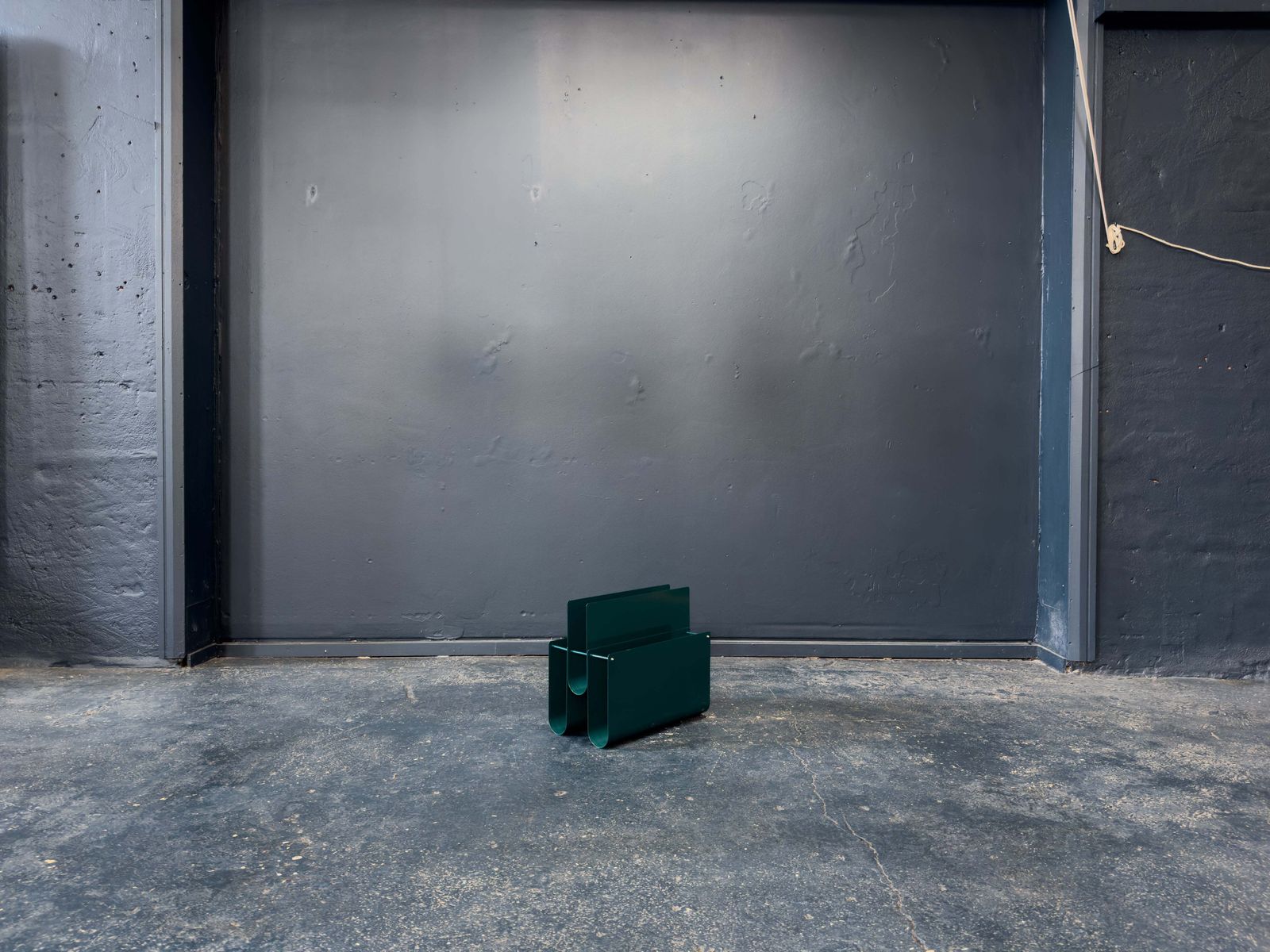 Teal Metal Magazine Rack photo furniture