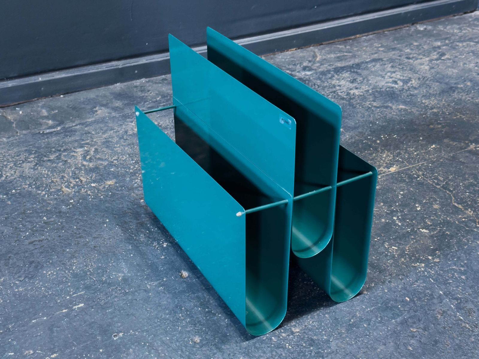 Teal Metal Magazine Rack photo 260.0