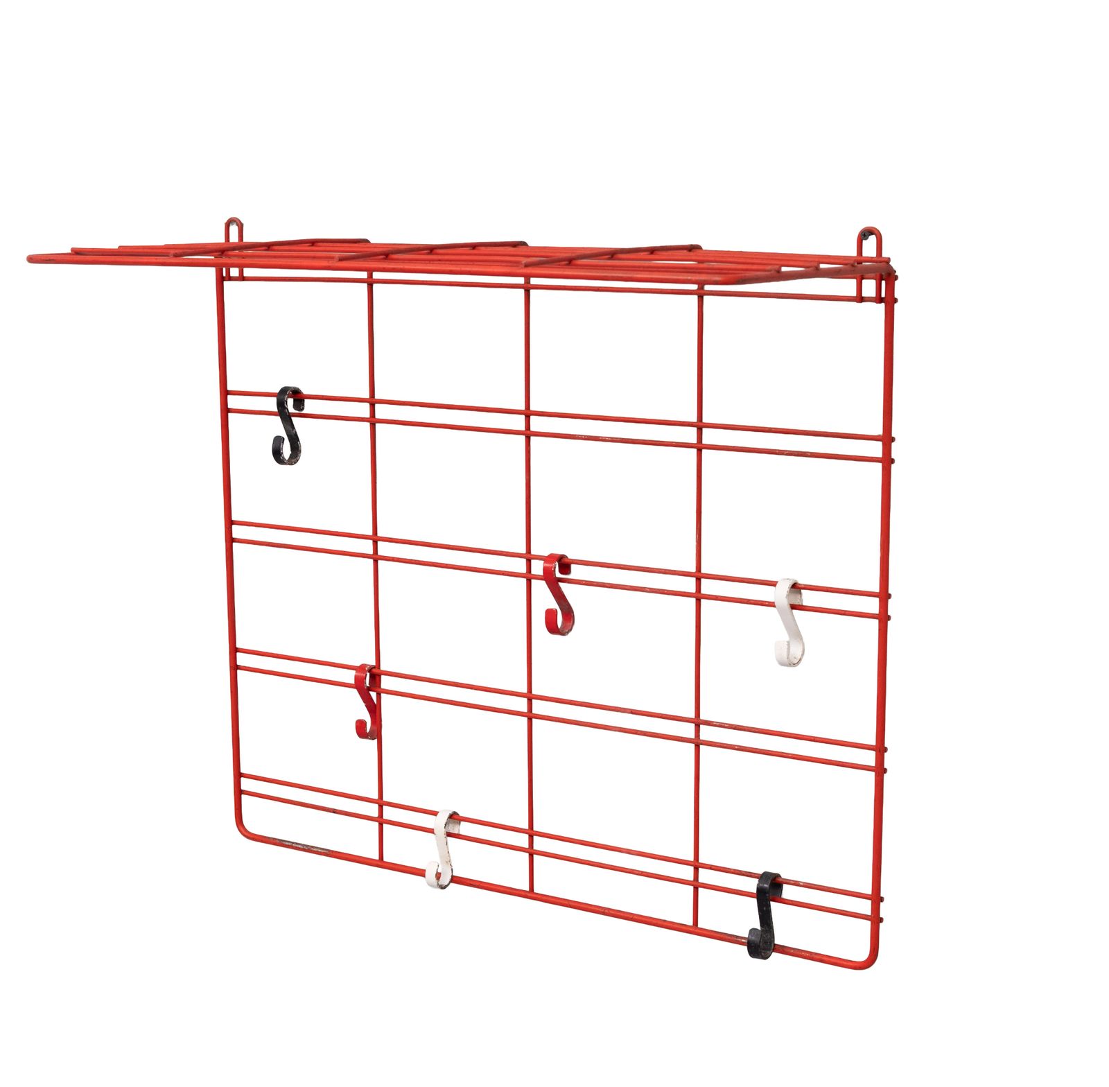 Red Metal Wire Hanging Coat Rack 1960s Holland photo 650.0