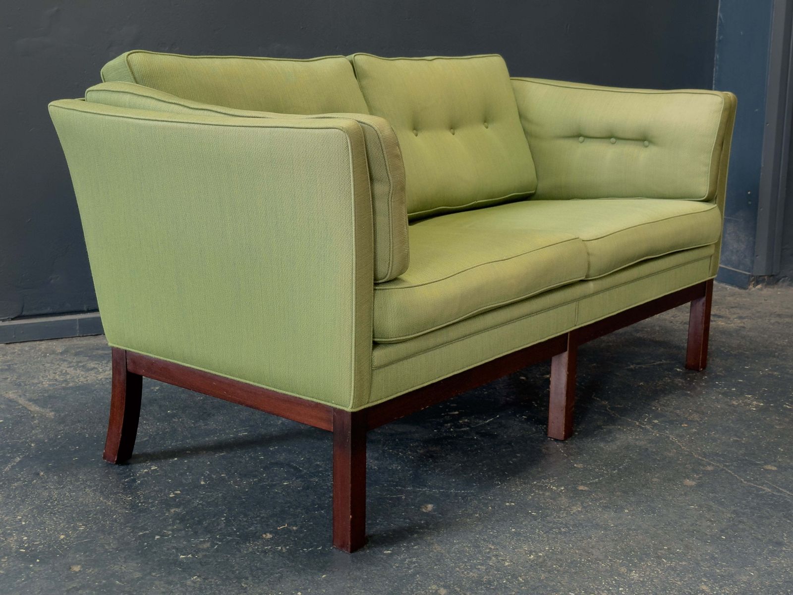 Green Upholstered Two Seater Sofa photo Furniture