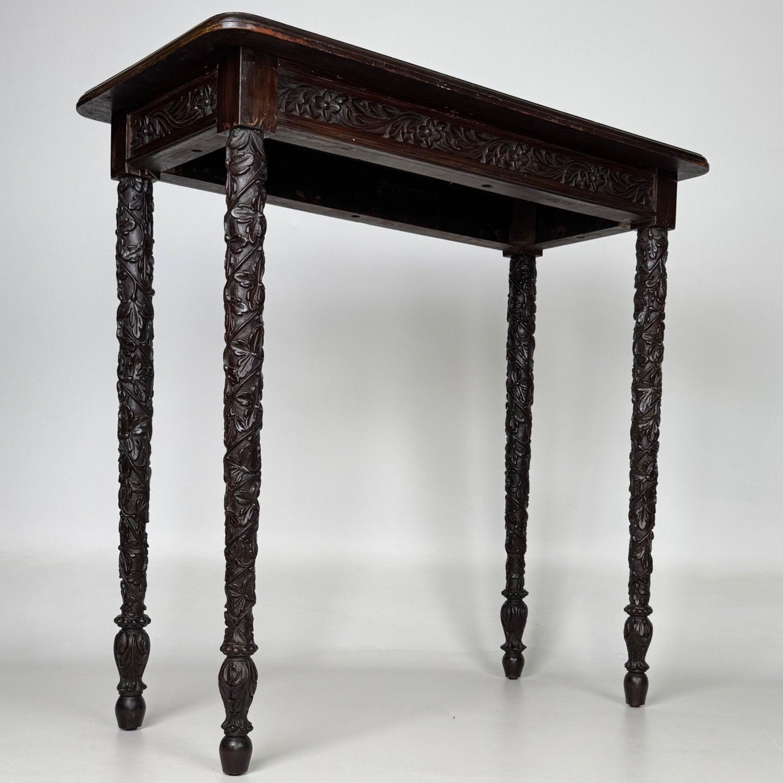 Antique 19th Century Small Anglo Indian Side Table In Mahogany photo Furniture