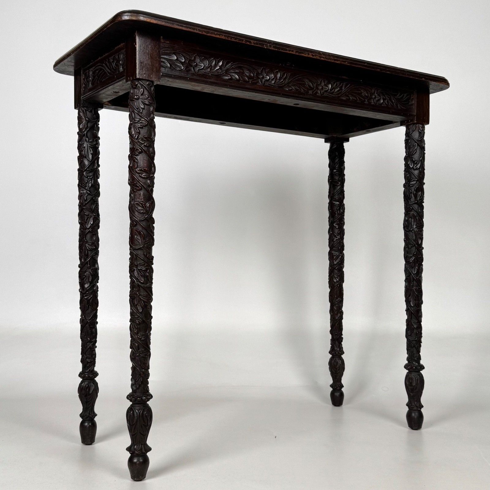Antique 19th Century Small Anglo Indian Side Table In Mahogany photo vintage