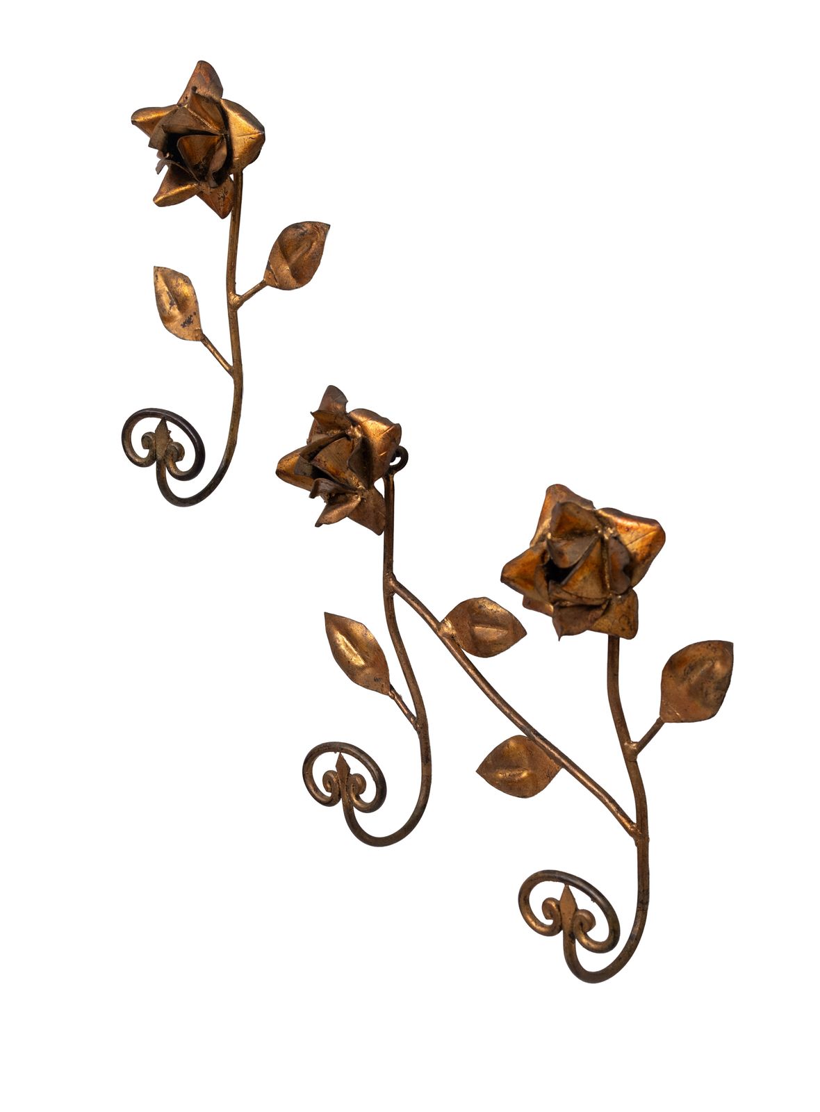 Set Gilded Metal Wall Coat Racks 1950s France photo 560.0