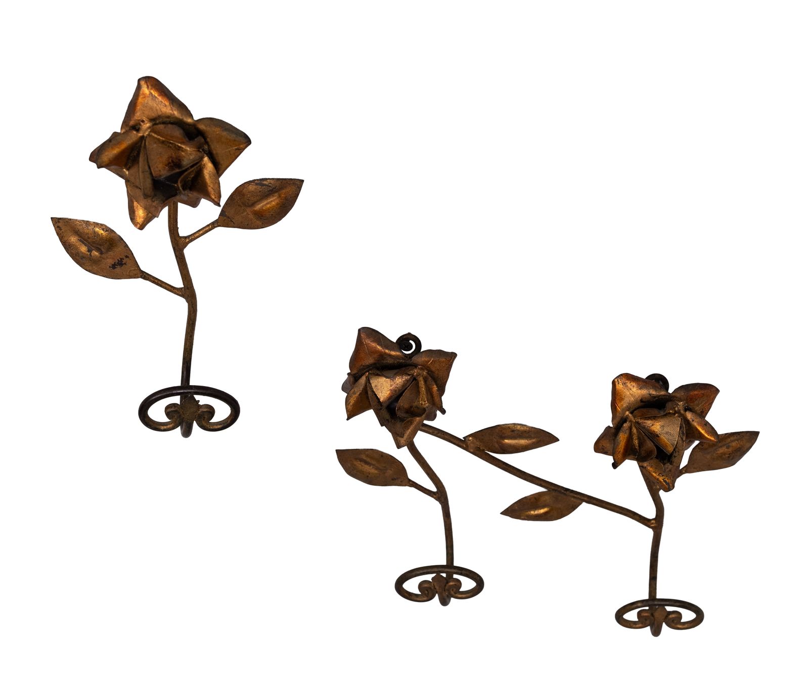Set Gilded Metal Wall Coat Racks 1950s France photo vinterior