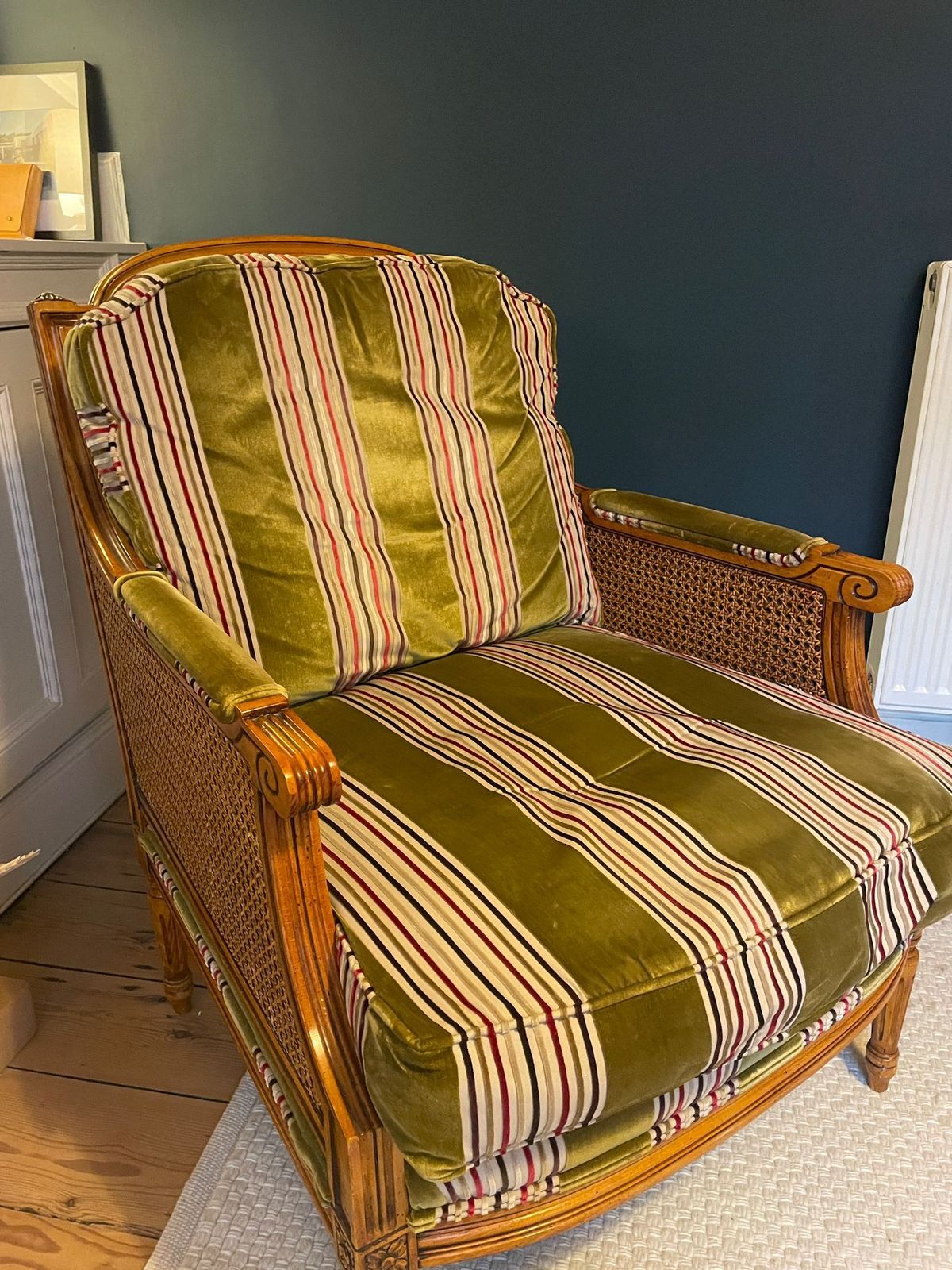 A Late 19th/Early 20th Century Walnut And Bergère Framed French Style Armchair photo furniture