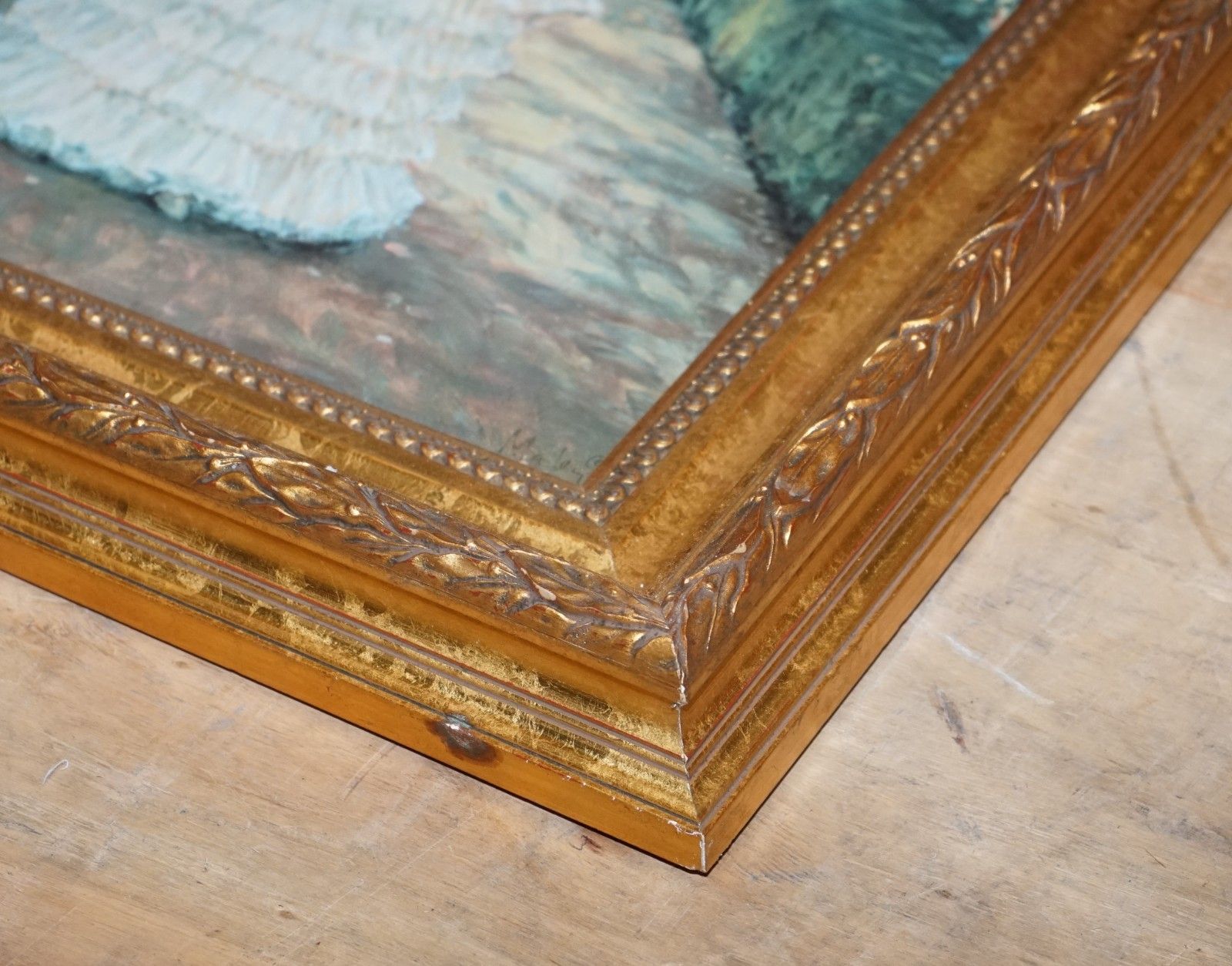 photo furniture Vintage Oil Painting English Rose By Alan Maley Gilted Frame 80 X 65 Cm