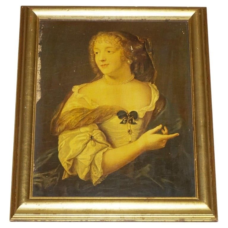 Vintage Print In Gilted Frame Madame De Sévigné French Aristocrat 86 X 56 Cm