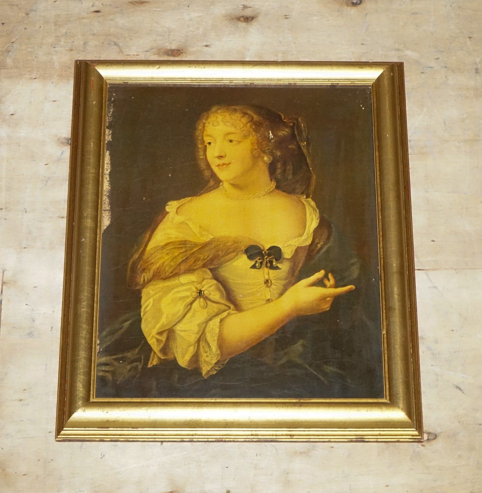 Vintage Print In Gilted Frame Madame De Sévigné French Aristocrat 86 X 56 Cm photo furniture
