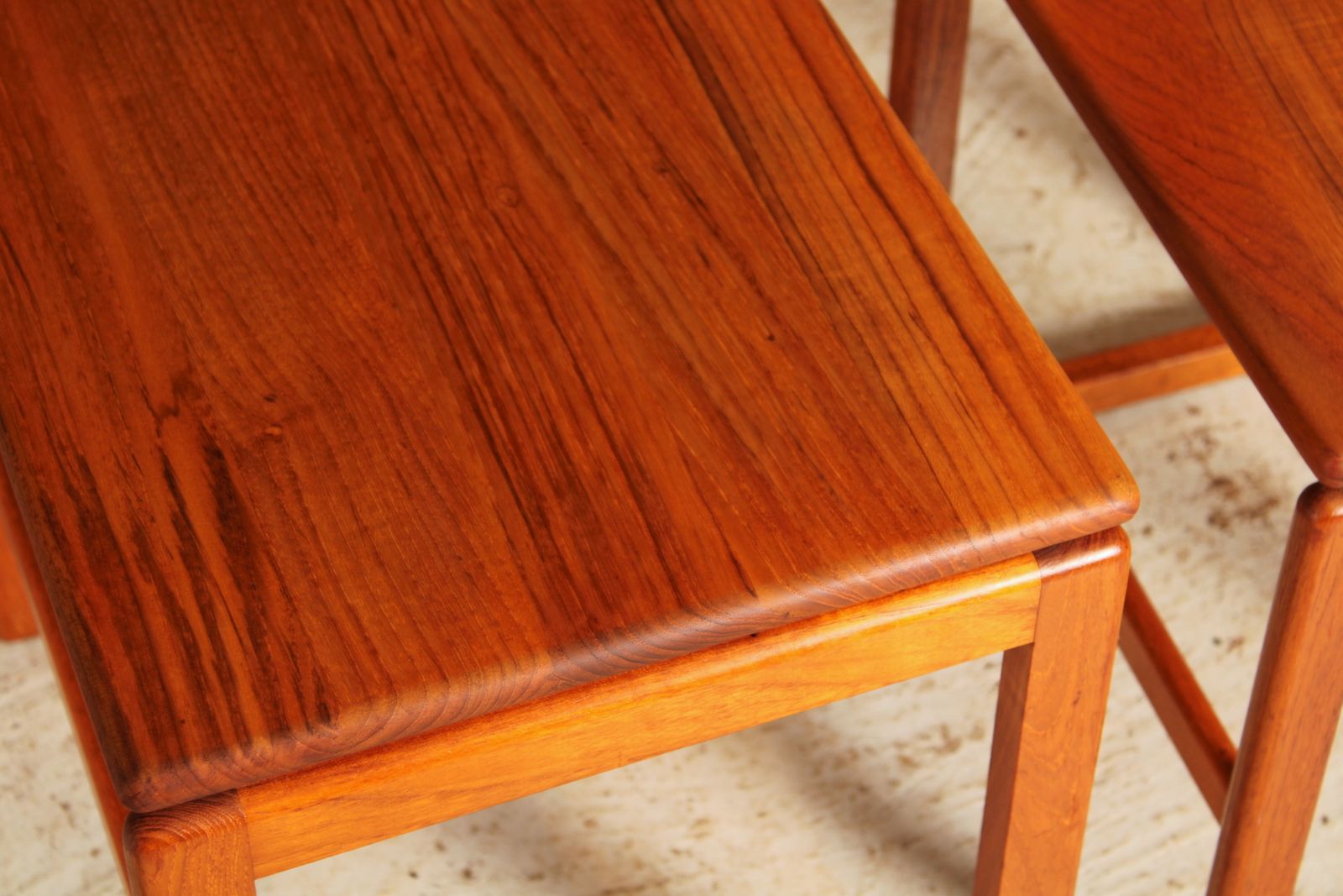 Midcentury Solid Teak Nest Of Tables C.1970 photo vintage