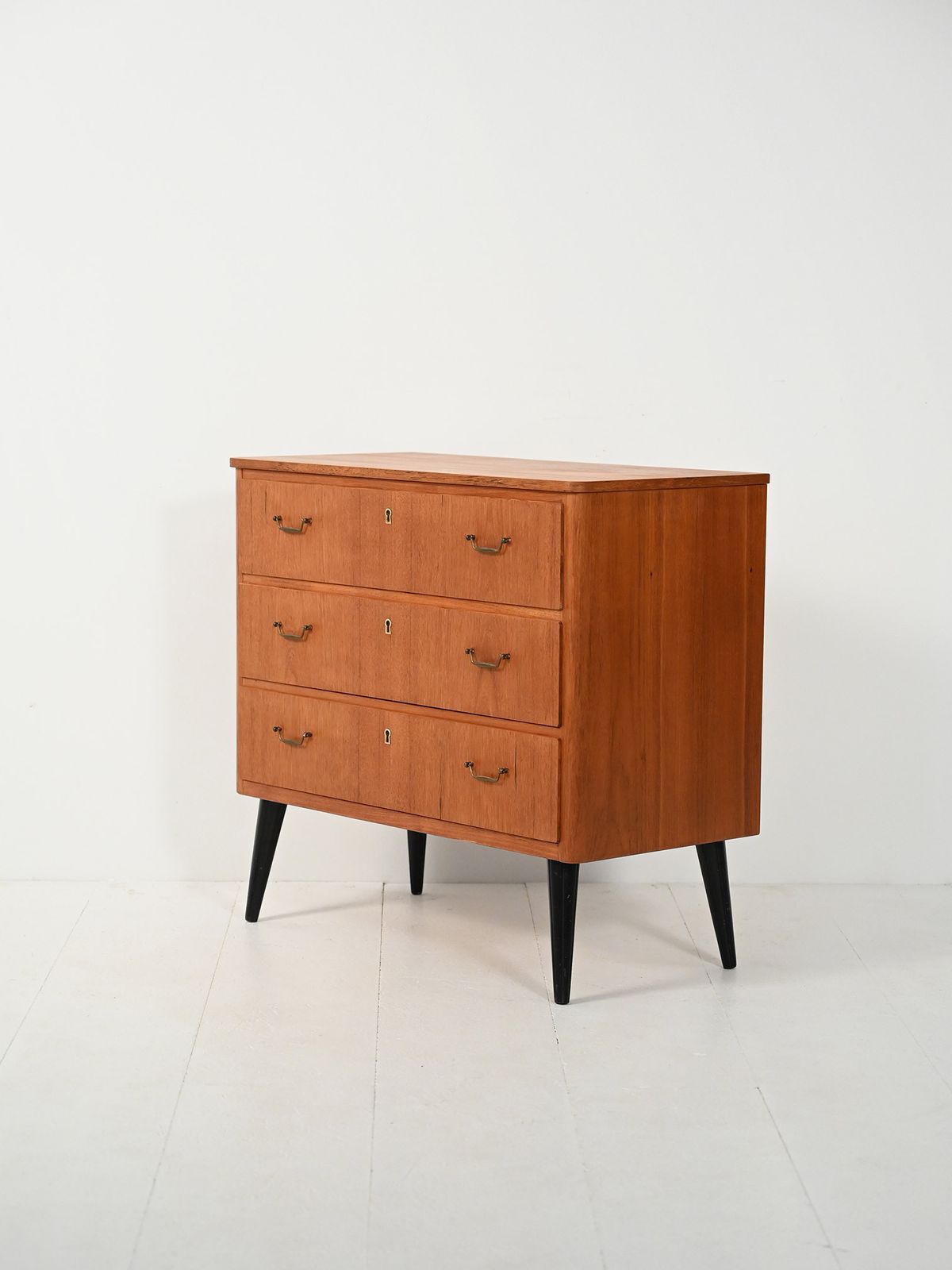 Scandinavian Teak Chest Of Drawers With Black Legs photo Furniture