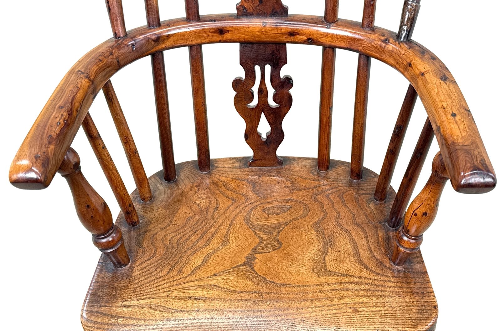 photo vinterior Yew Wood Antique Childs Windsor Armchair (England, Circa 1820)