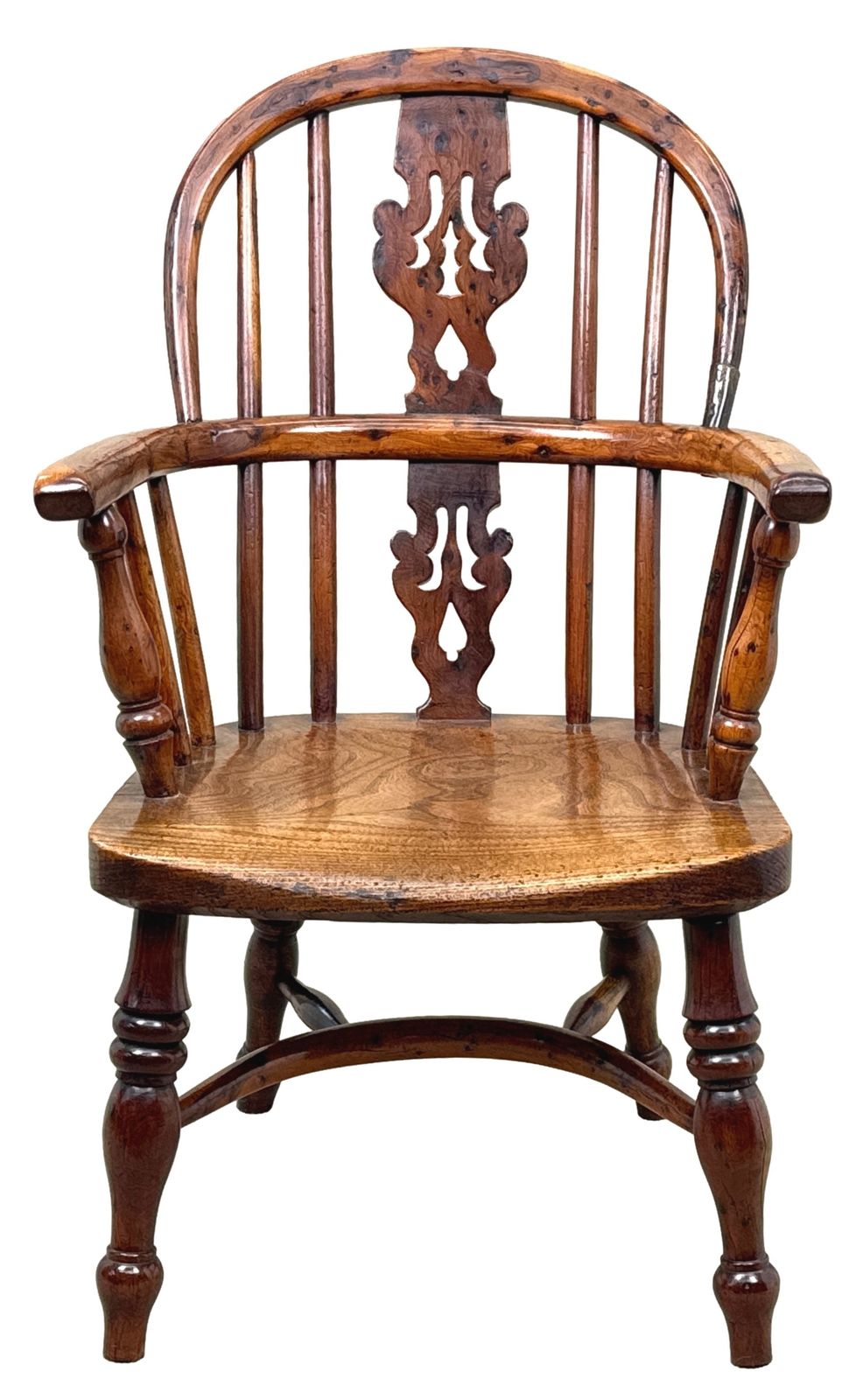 photo buy Yew Wood Antique Childs Windsor Armchair (England, Circa 1820)