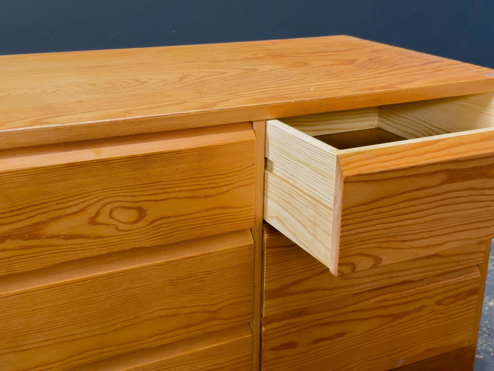 photo for sale Low Pine Chest Of Drawers