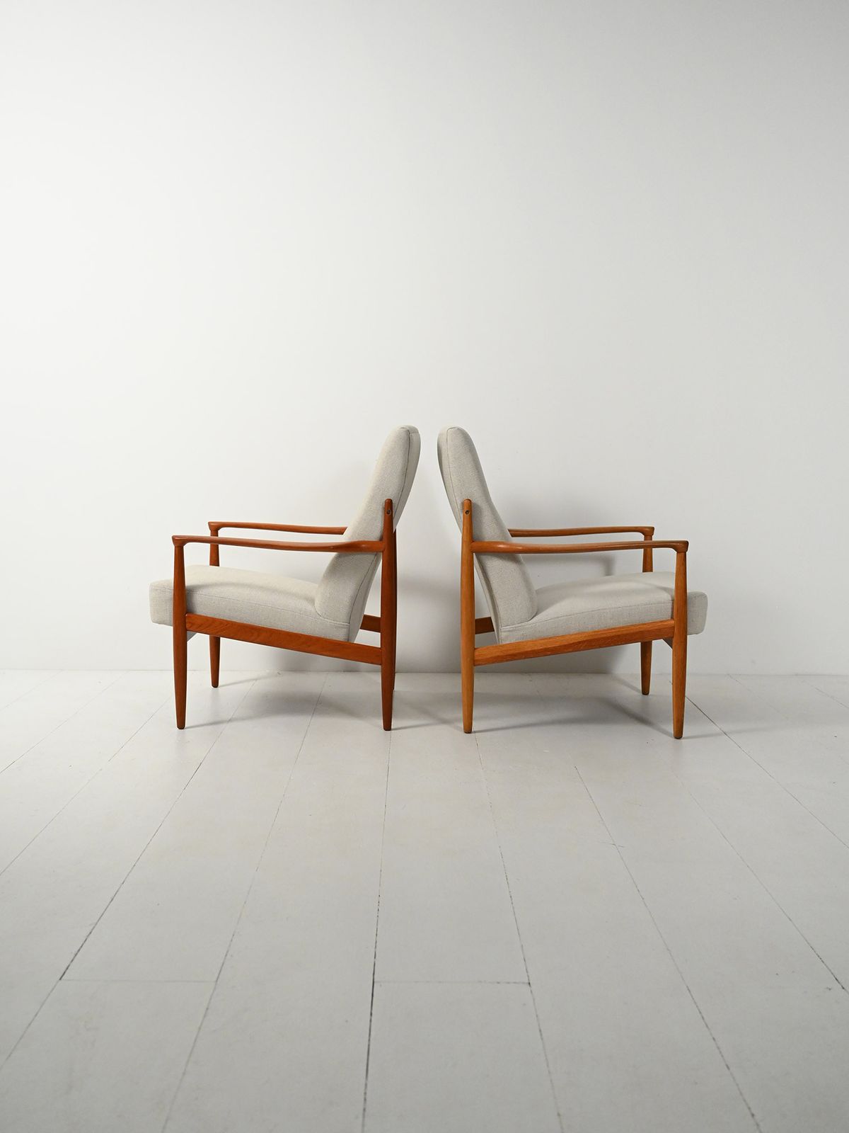 Pair Of Scandinavian Teak Armchairs From The 1950s And 1960s