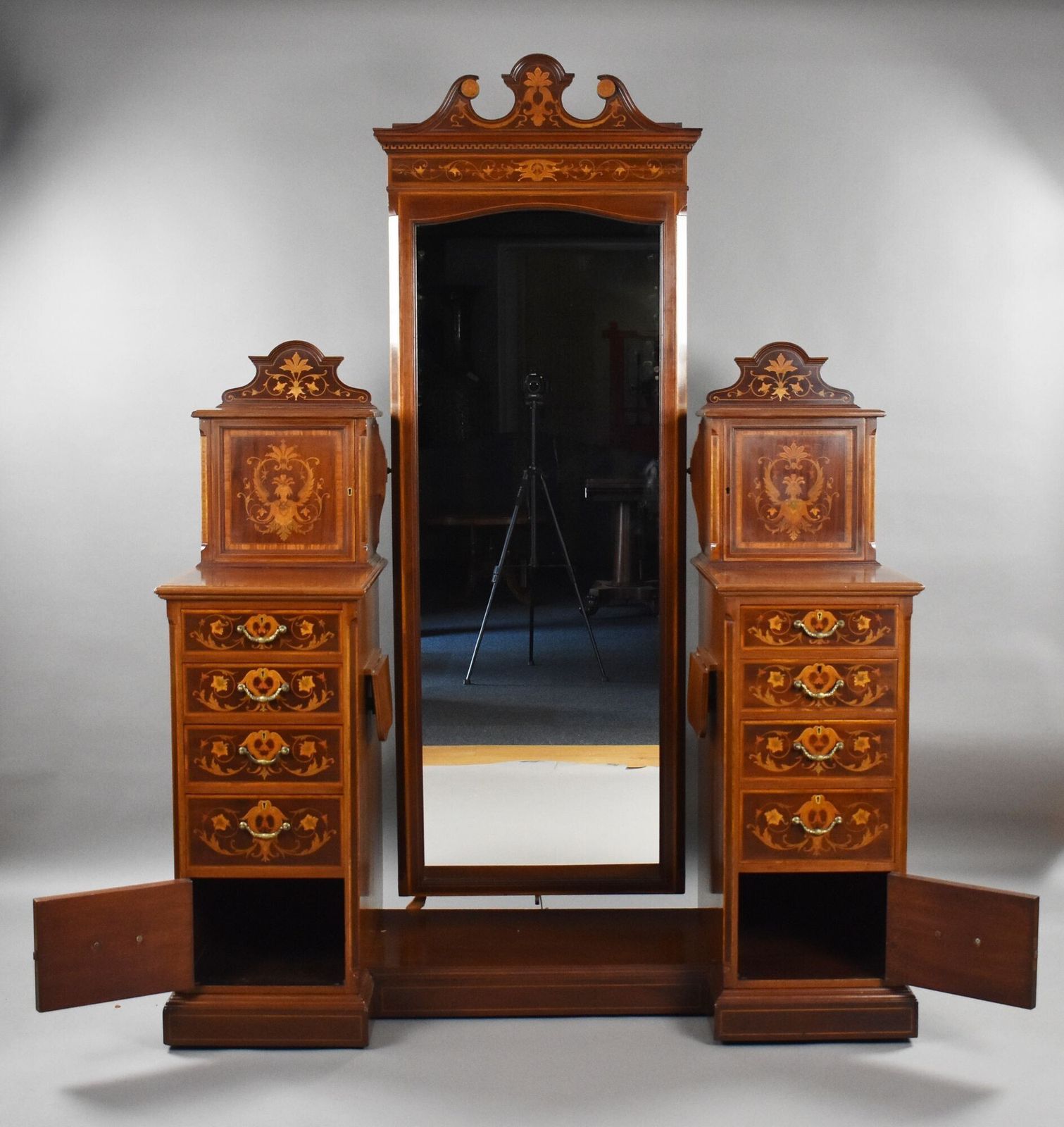 2950.0 Victorian Marquetry Inlaid Dressing Table By Edwards & Roberts photo