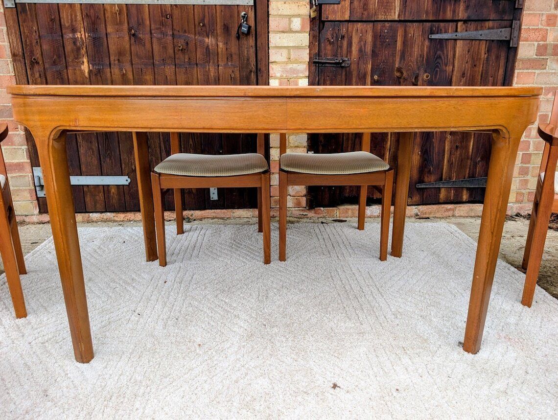 Furniture Mid Century Modern Stylish Nathan 1970s Teak Dining Table And 6 Chairs Vintage Furniture photo