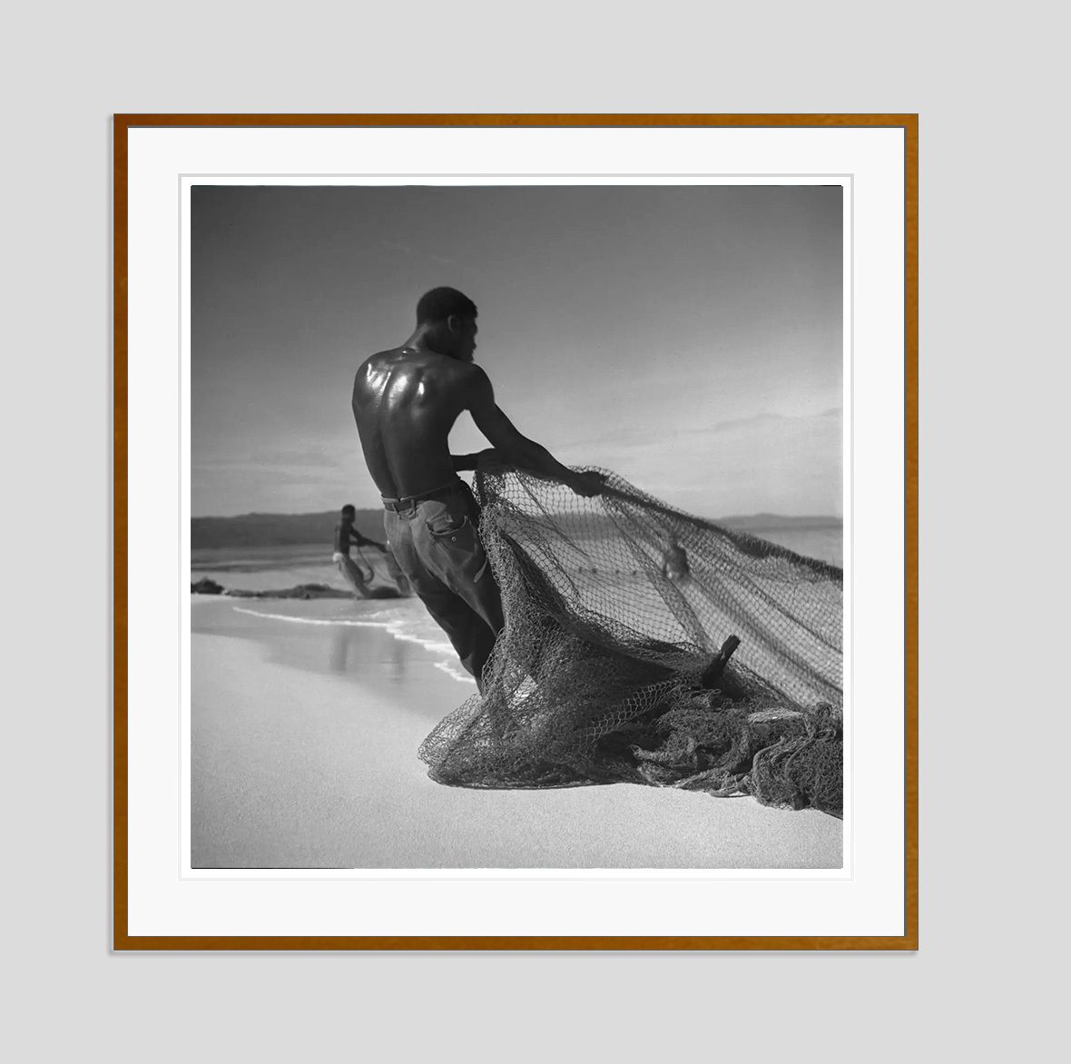 Toni Frissell 'Montego Bay Fisherman' Archival Pigment Print Framed In Brown photo furniture