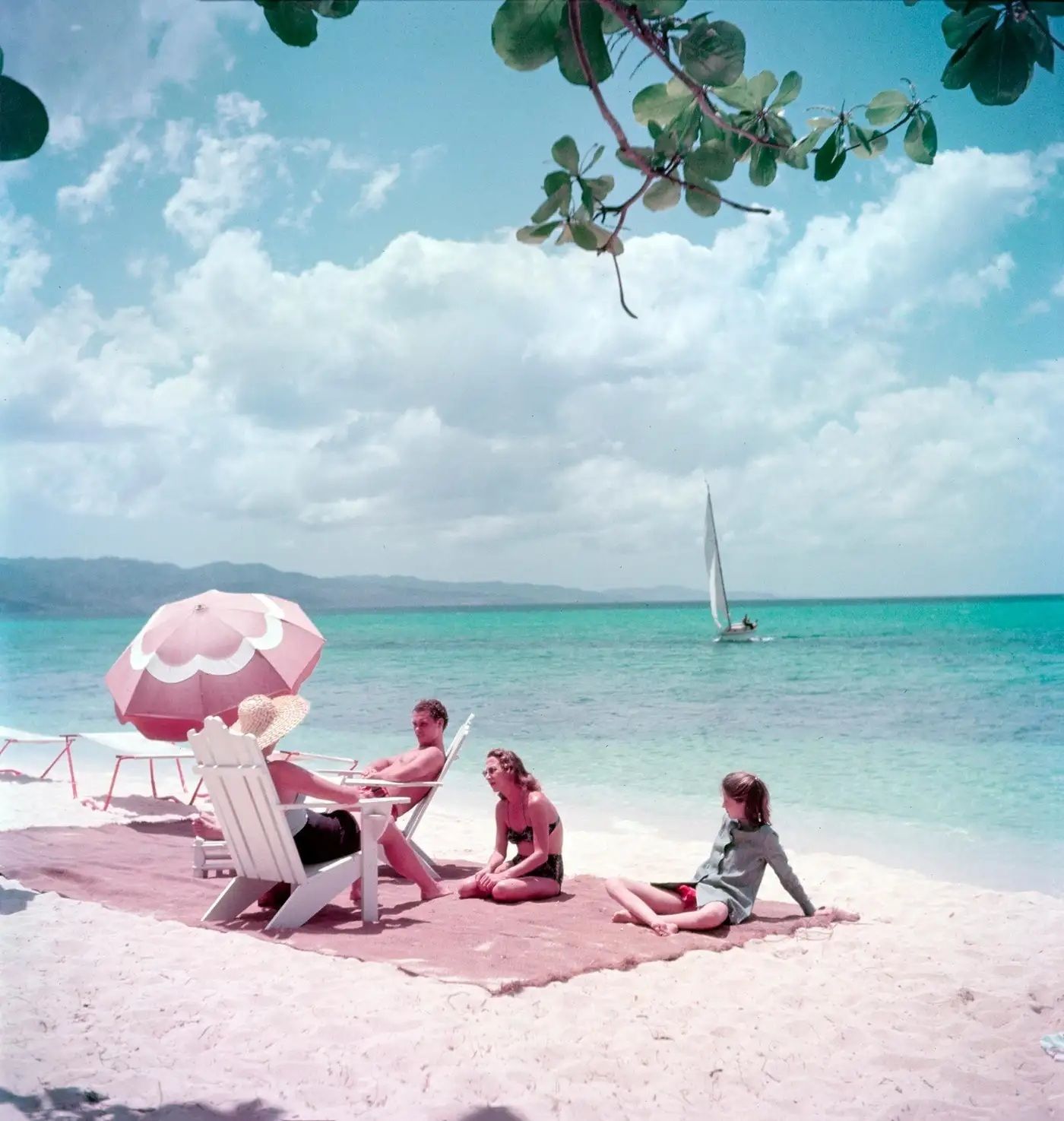 Toni Frissell 'Jamaica Parasol' Archival Pigment Print Framed In Brown
