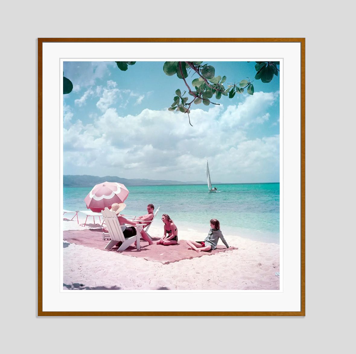 Toni Frissell 'Jamaica Parasol' Archival Pigment Print Framed In Brown photo furniture