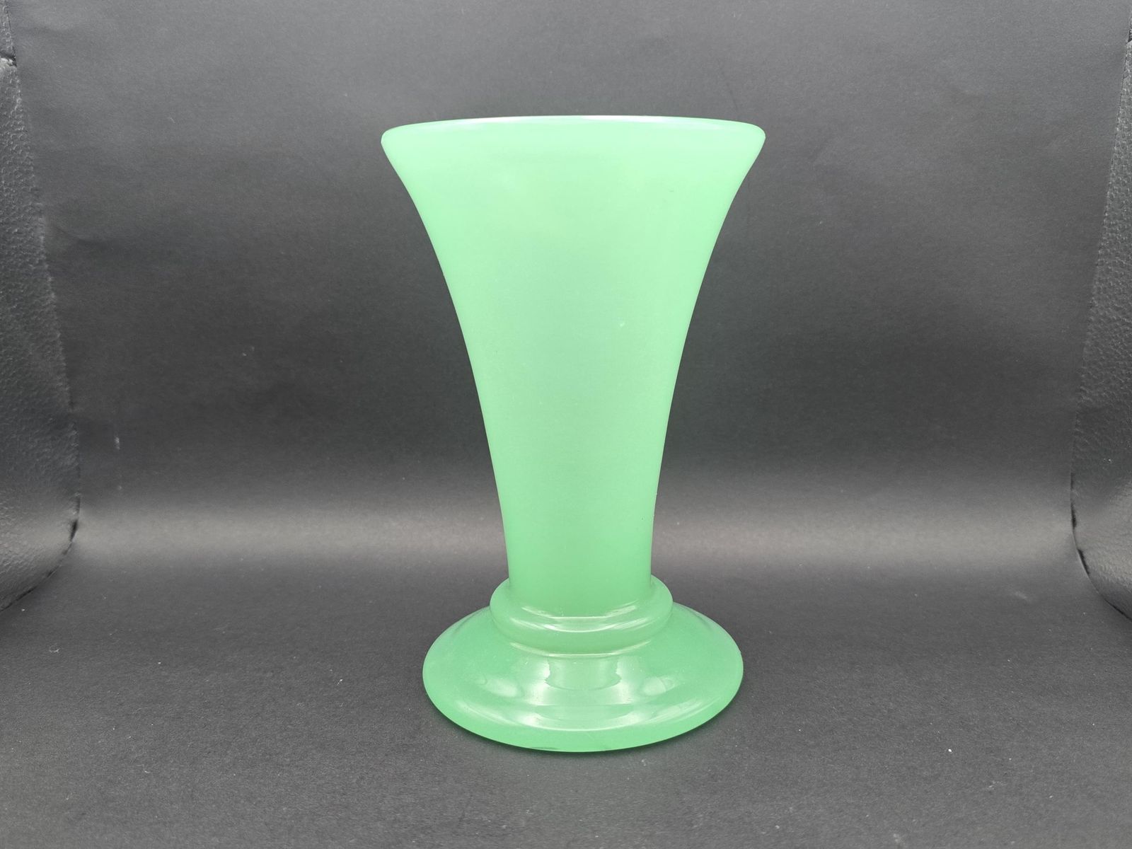 Antique Uranium Glass Schindler And Co Vase   Jadeite Translucent Green Vase C. 1900   Uv Active photo for sale