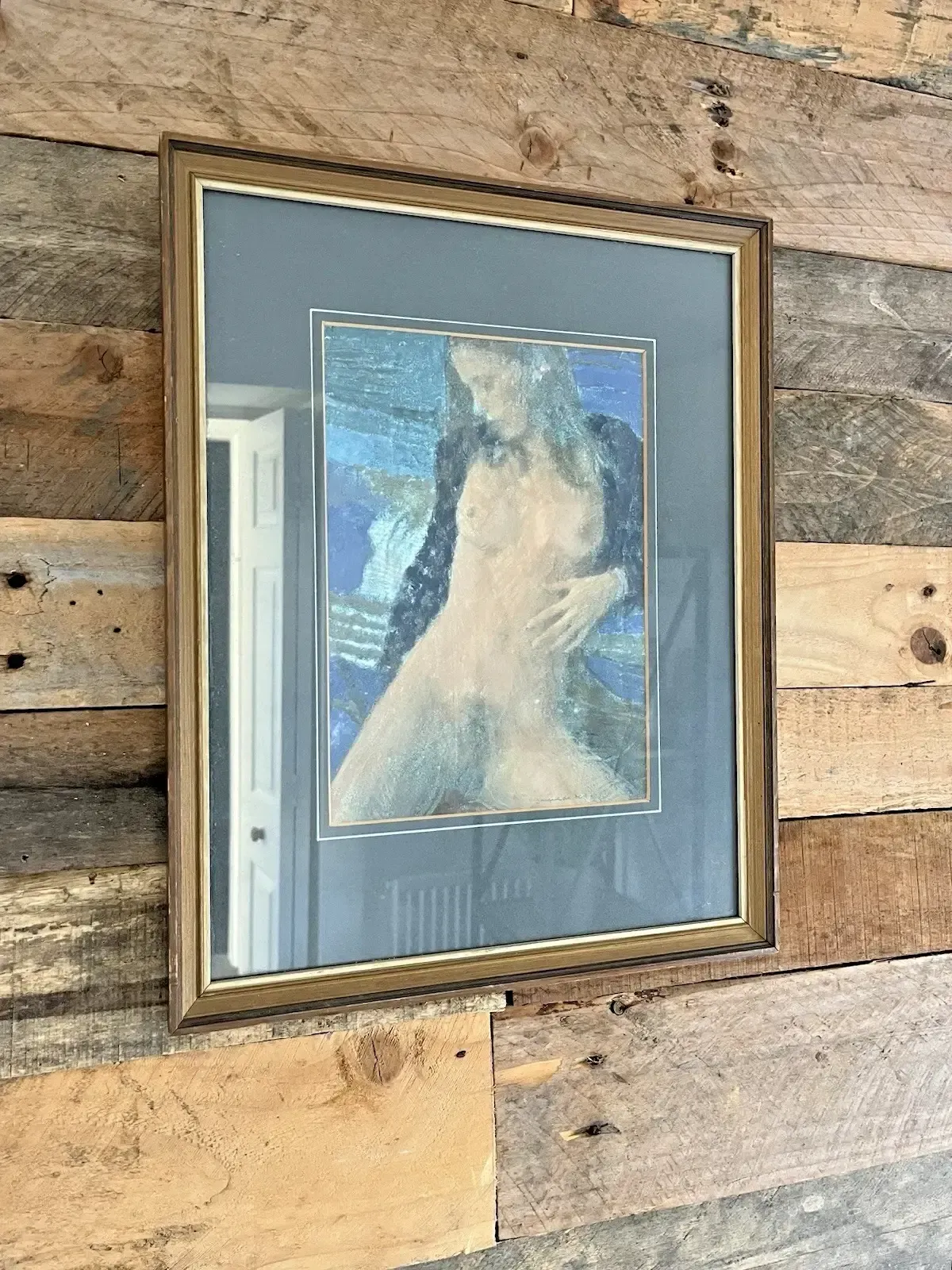 Art Vintage Expressionist Jacques De Mol Nude Pastel / Gouache Painting Naked Lady photo