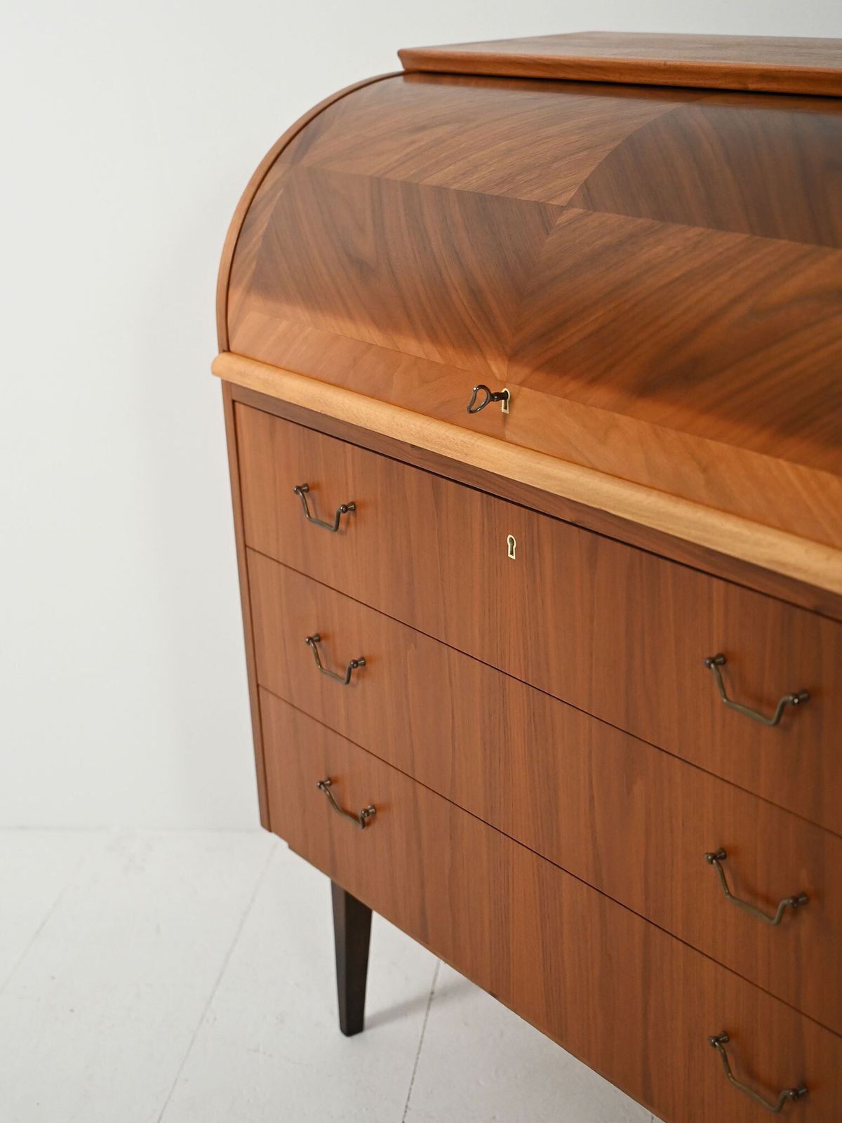 Scandinavian Teak Secretary With Tambour Closure photo vinterior